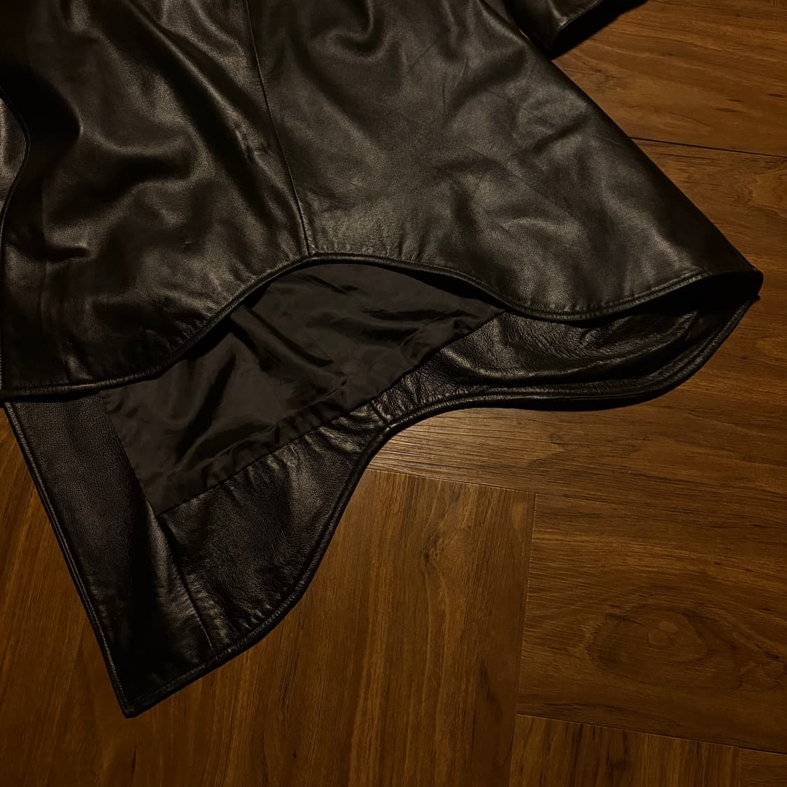 UNIQUE SILHOUETTE LAMBSKIN LONG SHIRT 상품이미지7