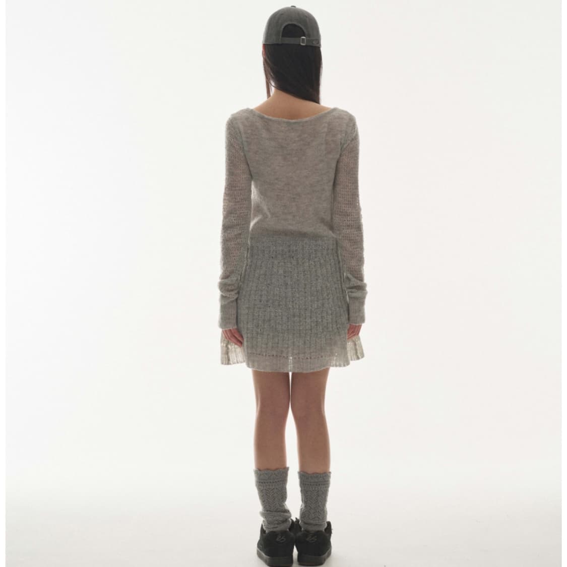 코이세이오 소프트 벨 니트 원피스 라이트 그레이 드레스 상품이미지6