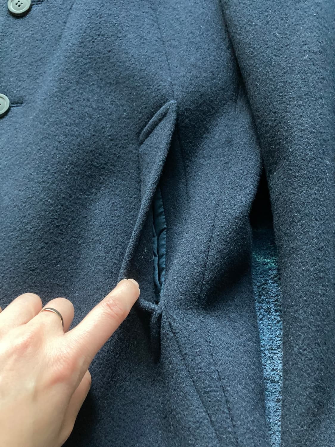 타임옴므 울 캐시미어 블렌디드 코트 자켓 (Navy) 상품이미지2