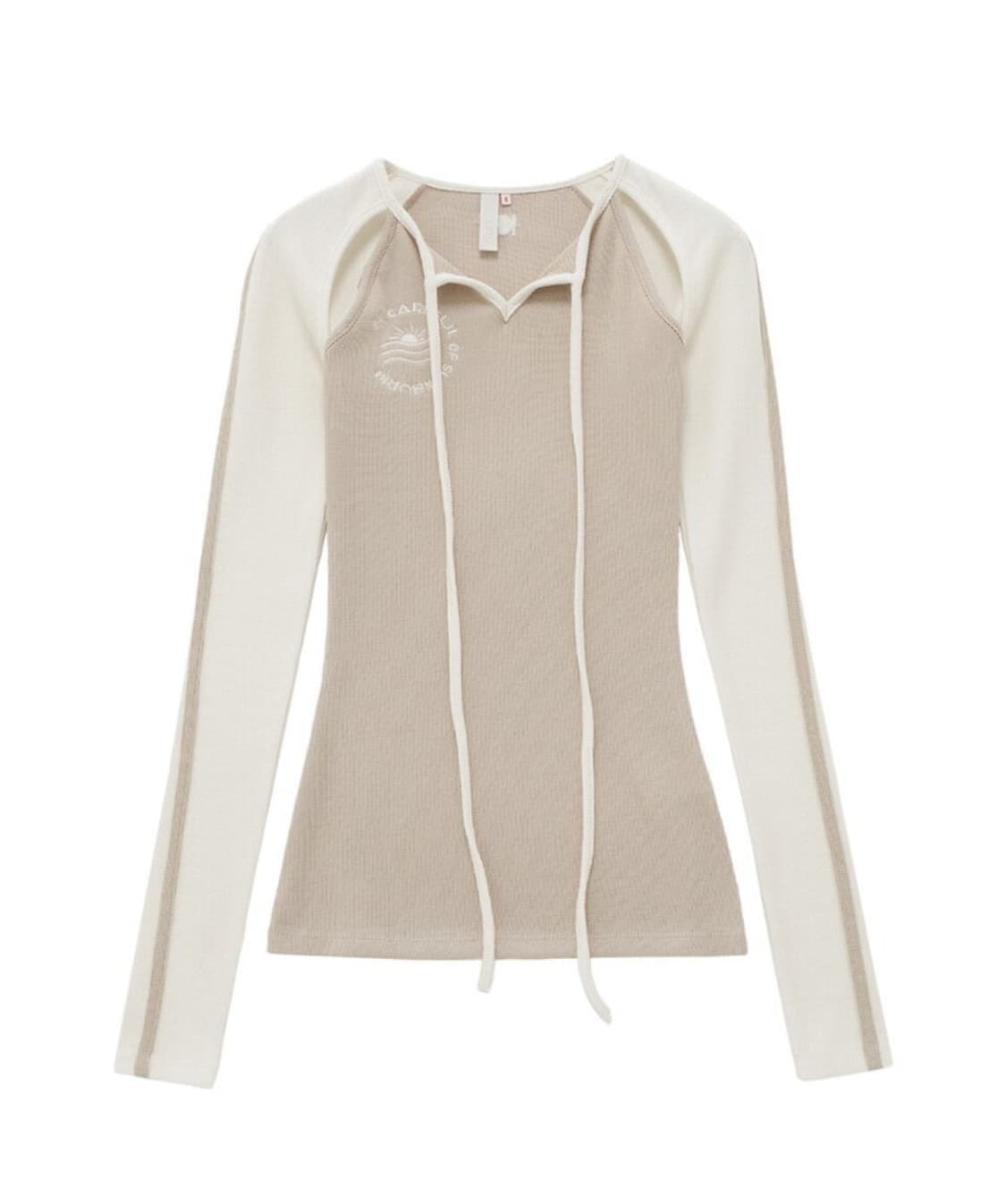 Kijun 기준 레글런 와플 탑 컷아웃 티셔츠 상품이미지2