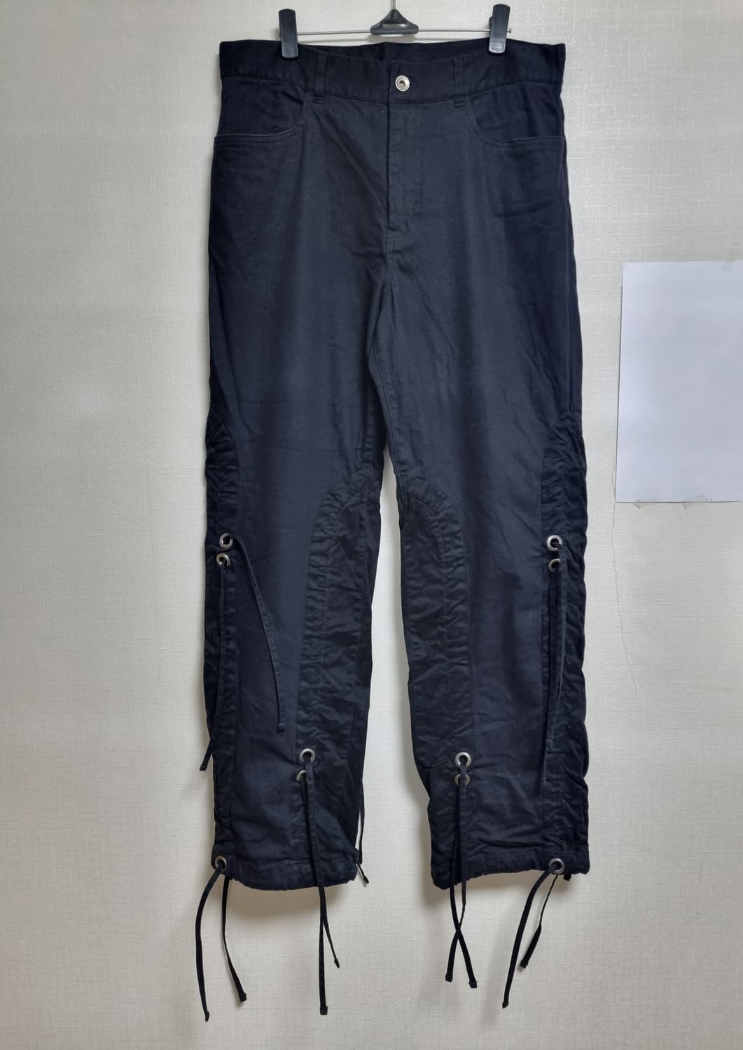 매스노운 퍼커링 스트링 조거 팬츠 MSTCP001-BK M 상품이미지2