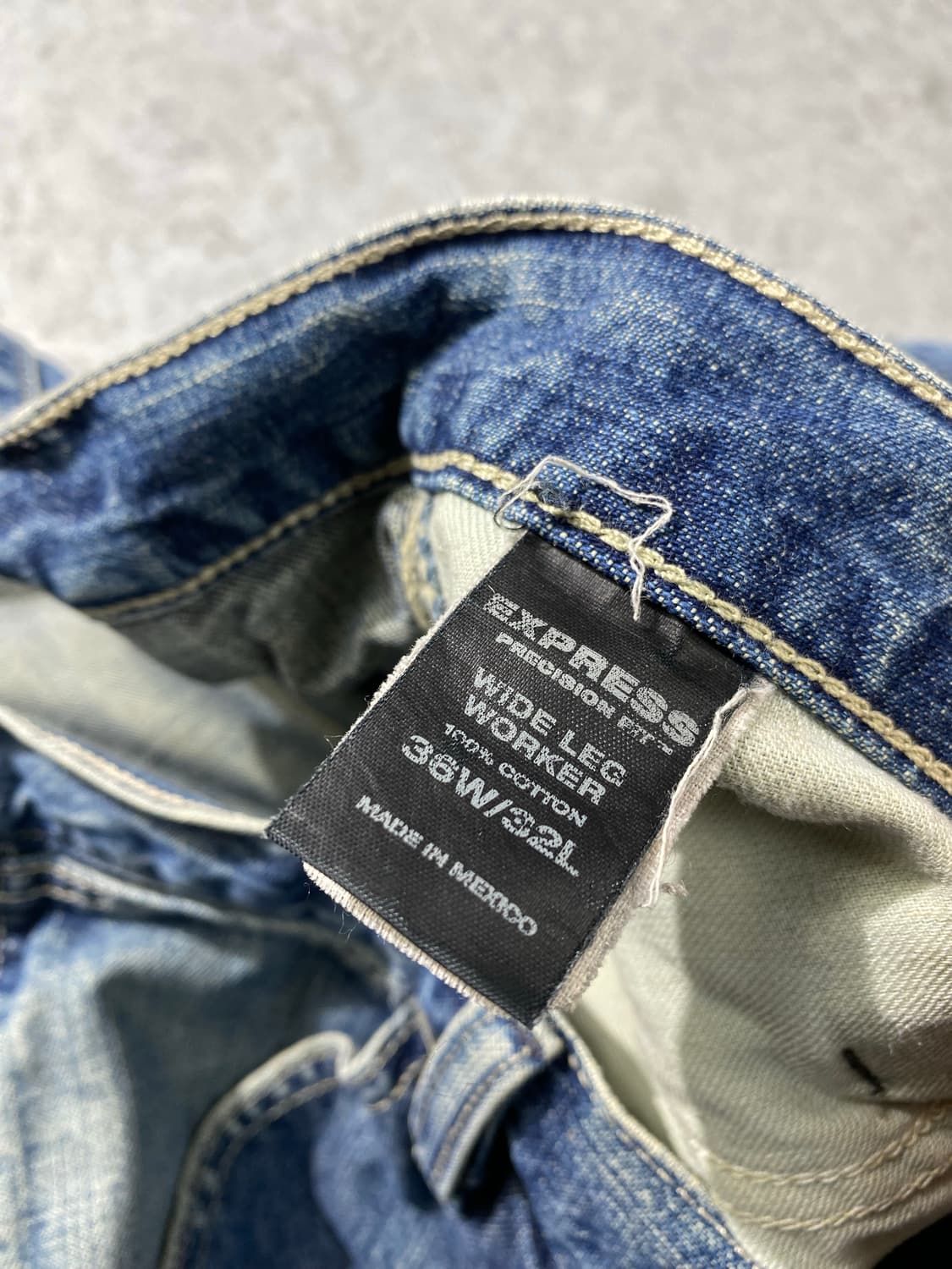 [34] 00s EXPRESS 익스프레스 덩가리핏 와이드 데님팬츠 상품이미지9