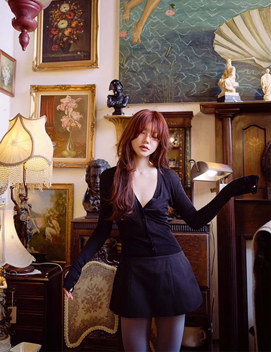 freckle button up long sleeve cardigan 상품이미지1