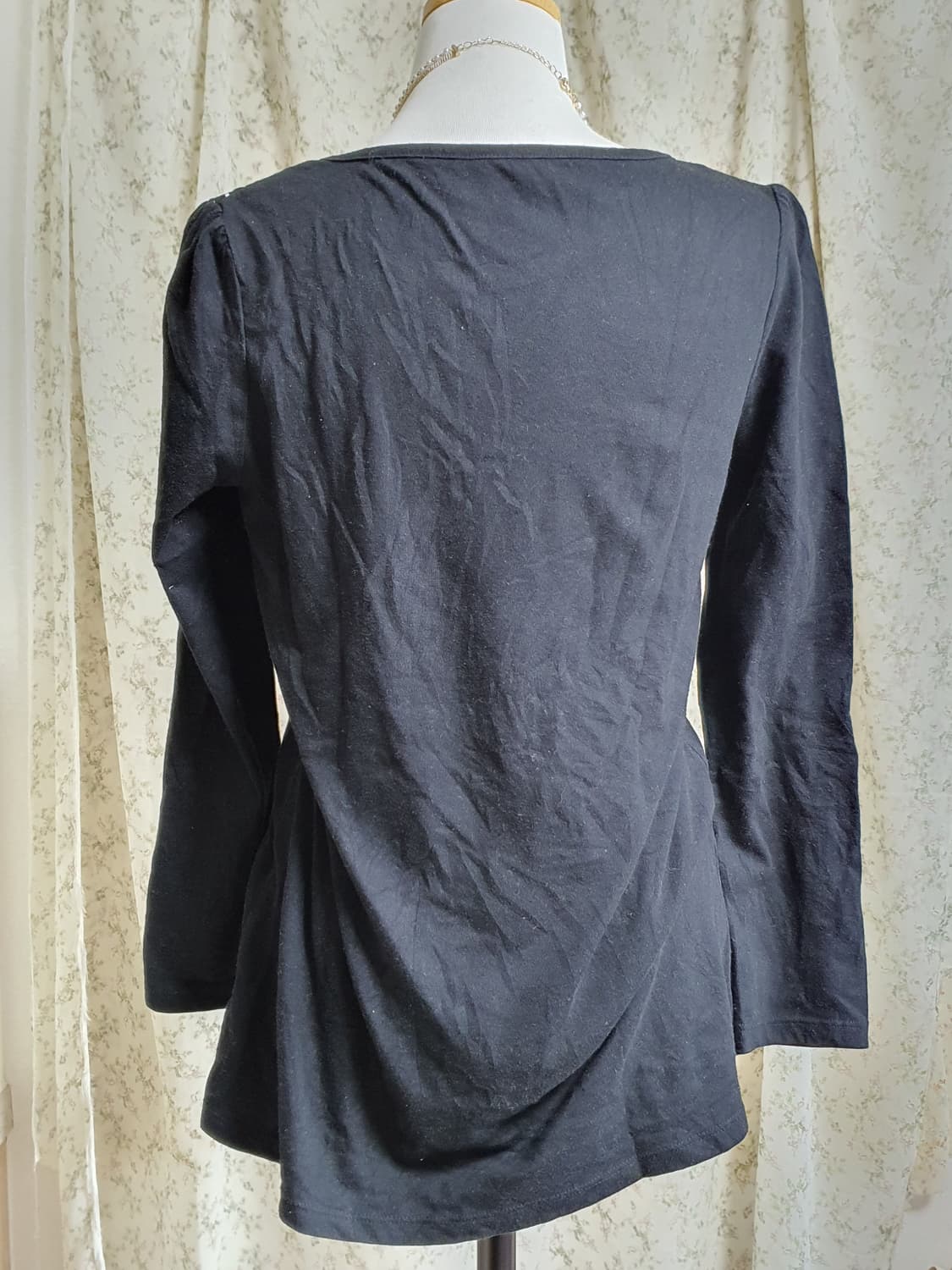 [일본빈티지] 너드모리 블랙 도트 레이스 긴팔 티셔츠 상품이미지2