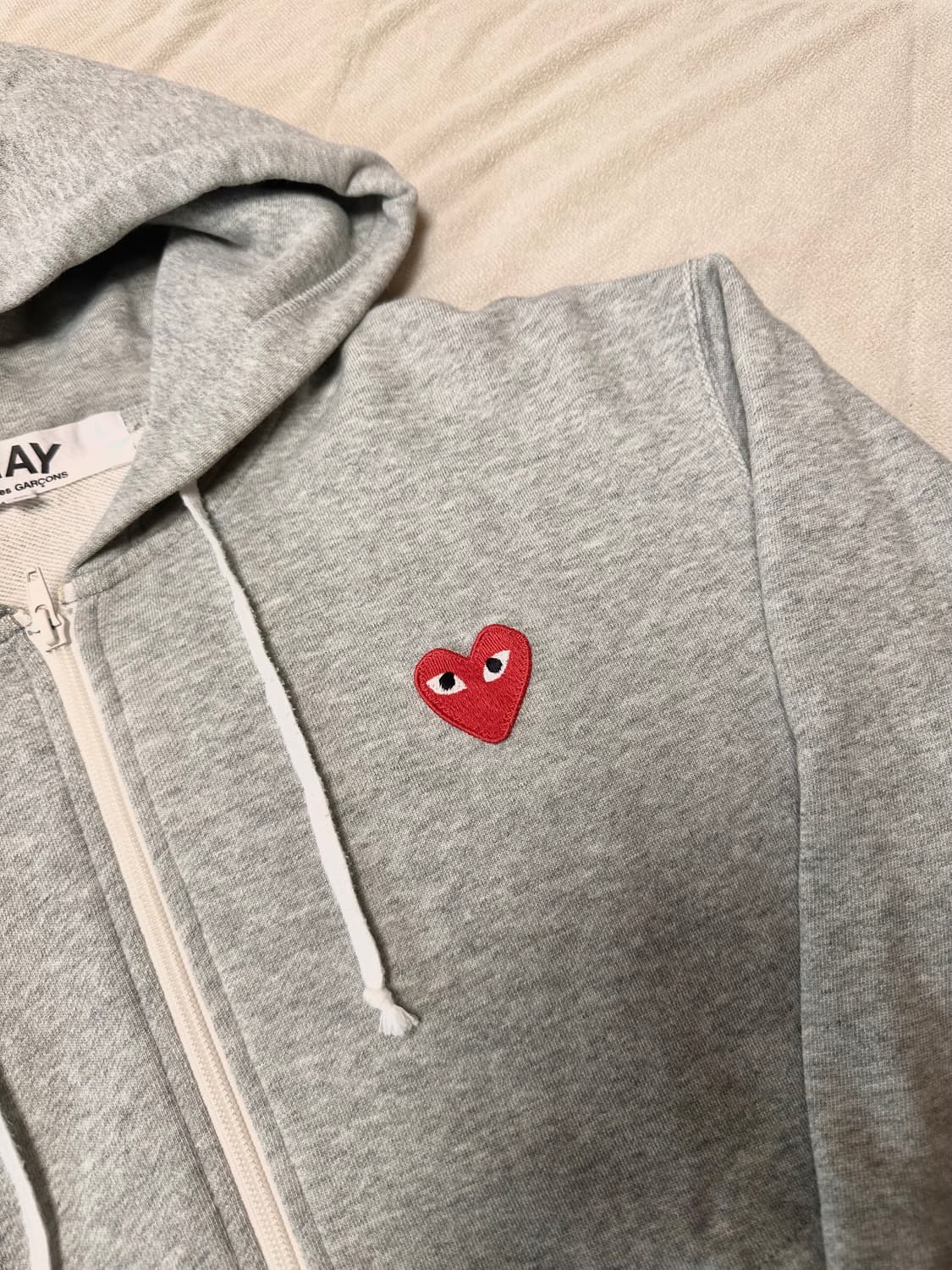 꼼데가르송 플레이 그레이 후드집업 상품이미지2