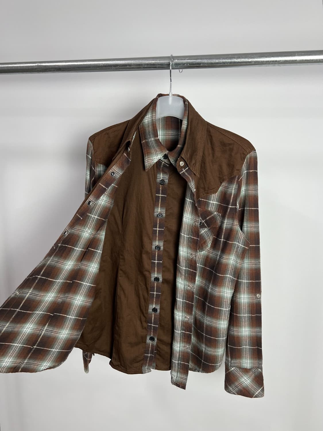 빈티지 레이어드 웨스턴 체크 셔츠  상품이미지6