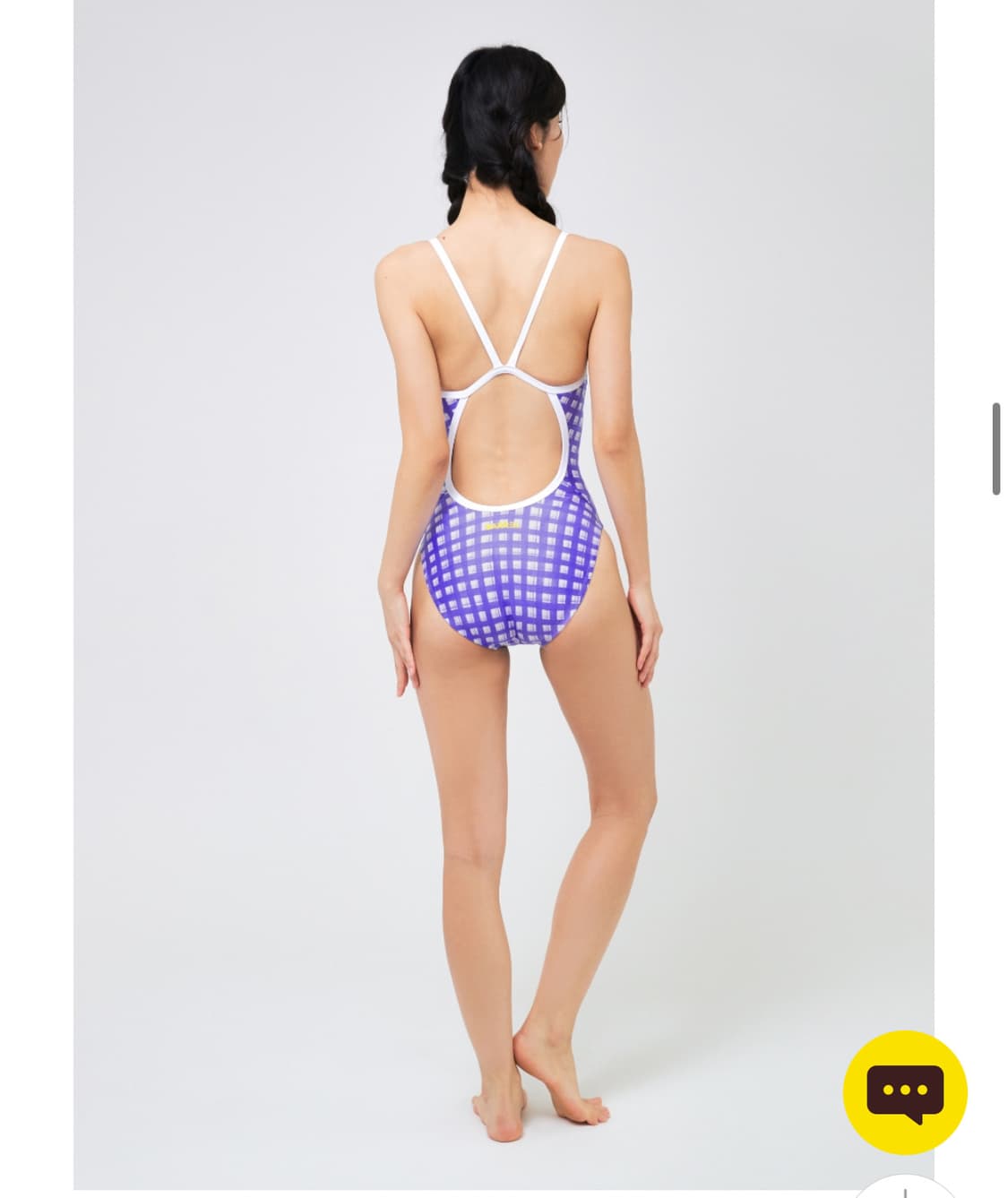 [한정판/새제품] 배럴 아쿠아 글렌체크 브이백 수영복 (퍼플) 상품이미지3