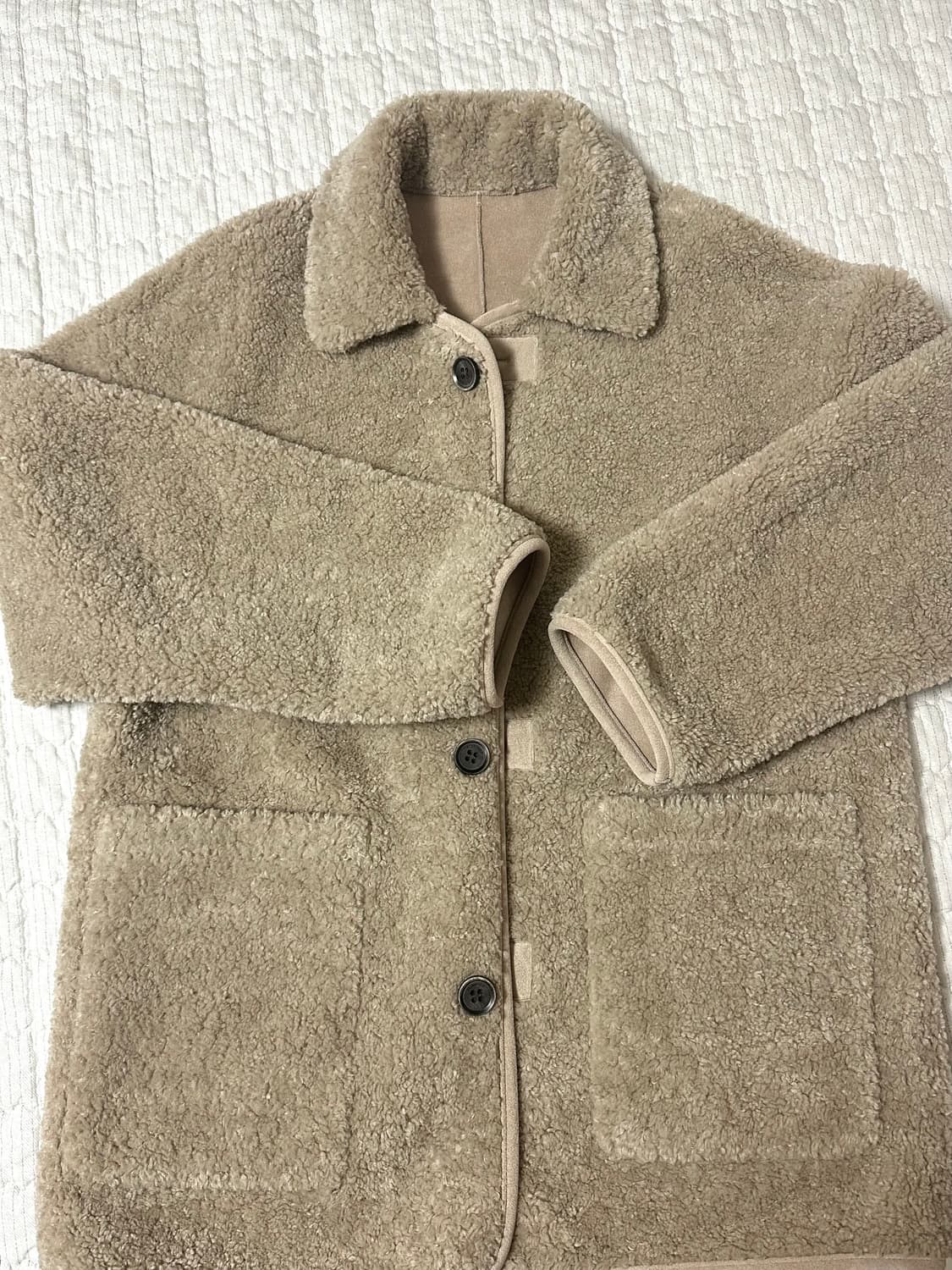 앤니즈 리버시블 시어링 자켓 베이지 m 상품이미지6