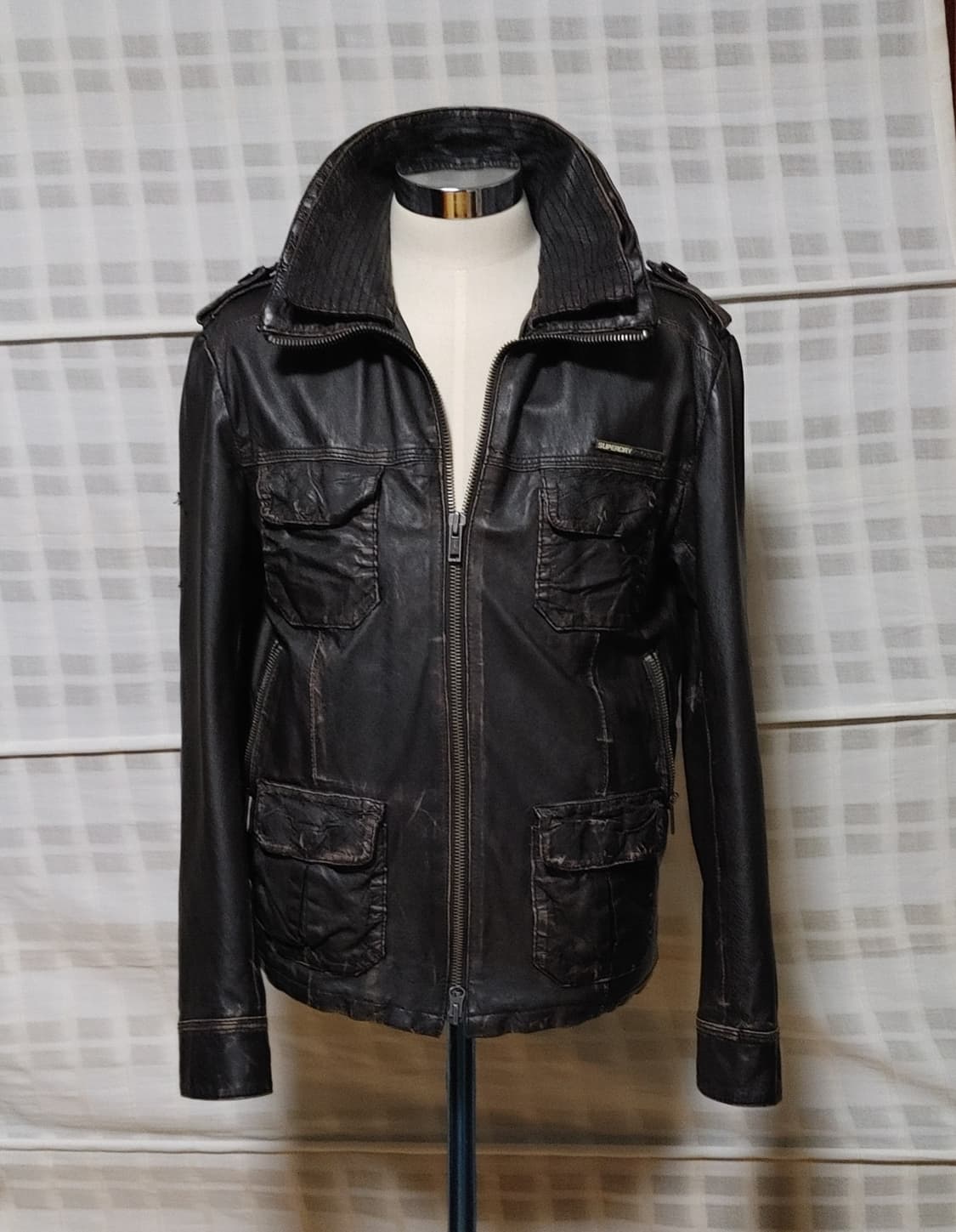 (100% 가죽) 슈퍼드라이 브라운 가죽 자켓 M (95~100) 상품이미지4