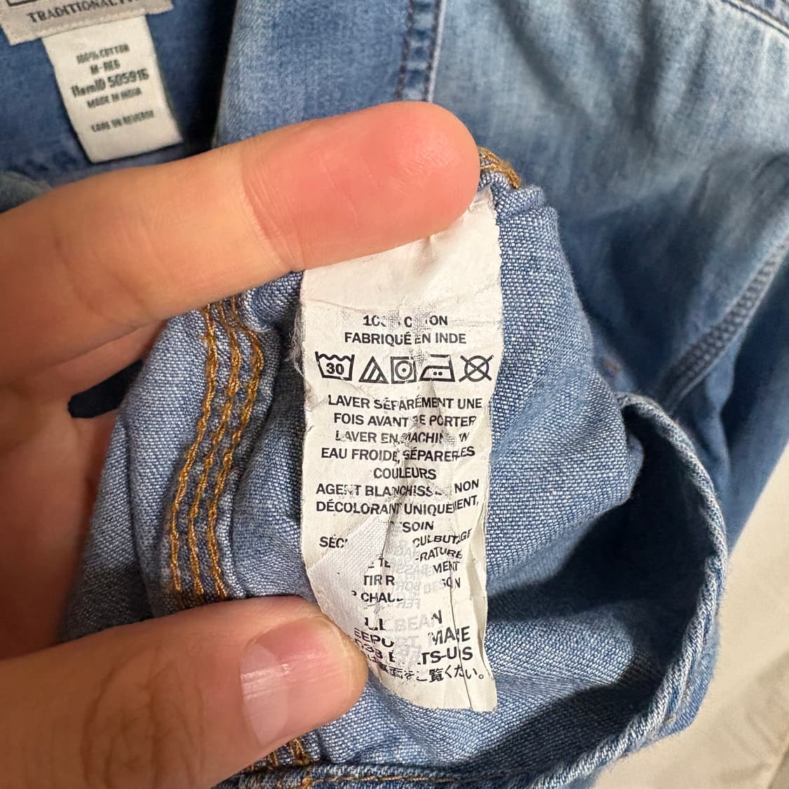 엘엘빈 워크 데님 셔츠 / 중청, M 상품이미지7