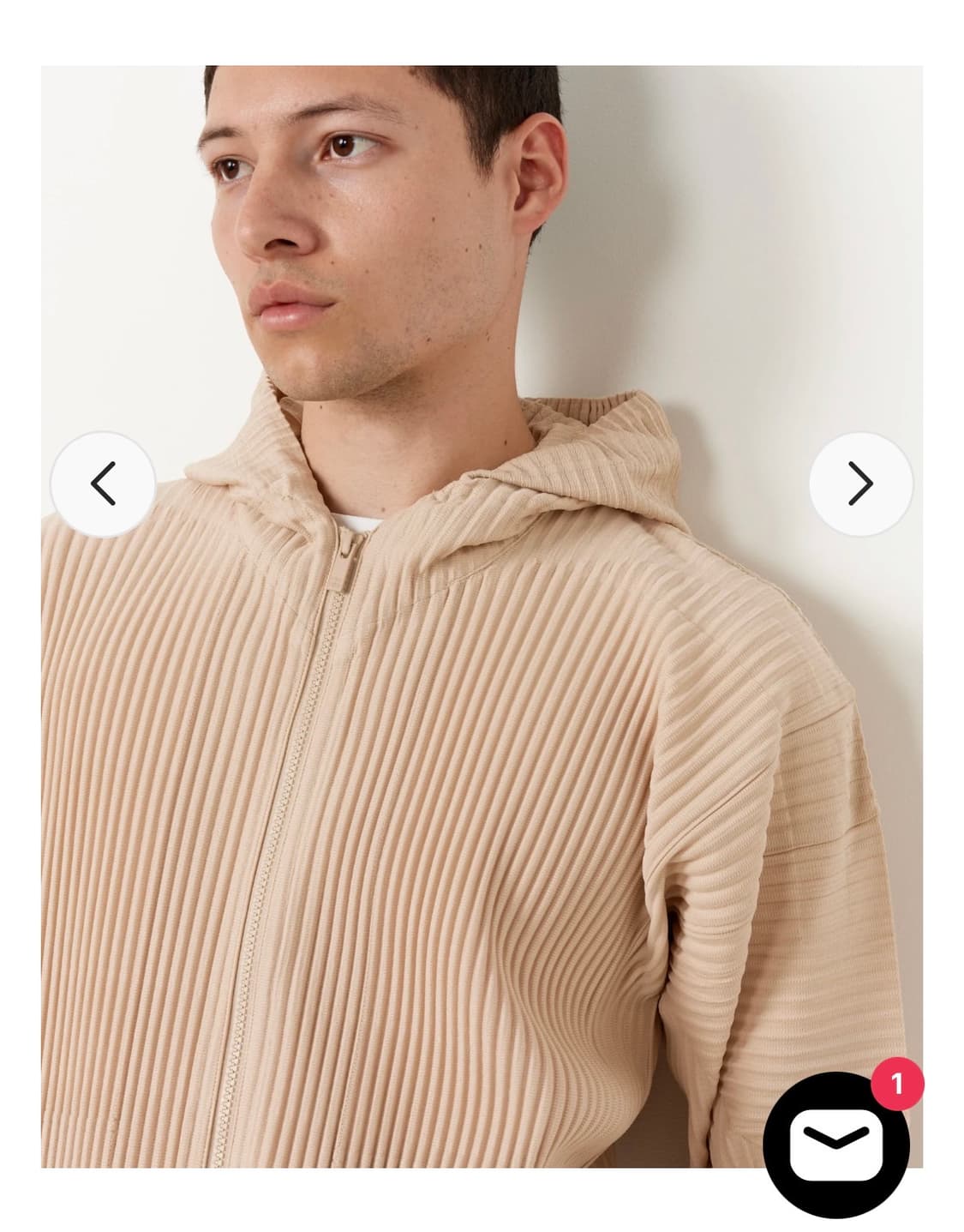 옴므플리세 후드집업 베이지 상품이미지1