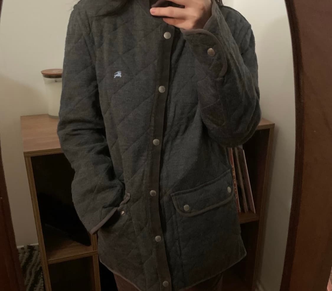 Y2k 버버리 차콜그레이 퀄팅 누빔 자켓 상품이미지7