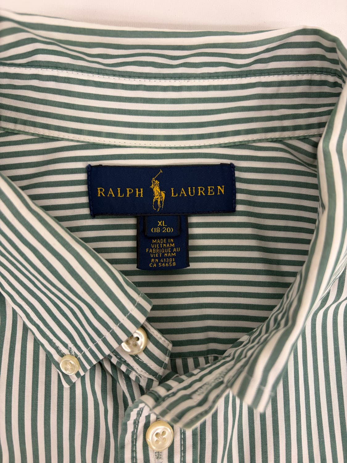 [XL 18-20] 폴로 랄프로렌 스트라이프 셔츠 그린 상품이미지3