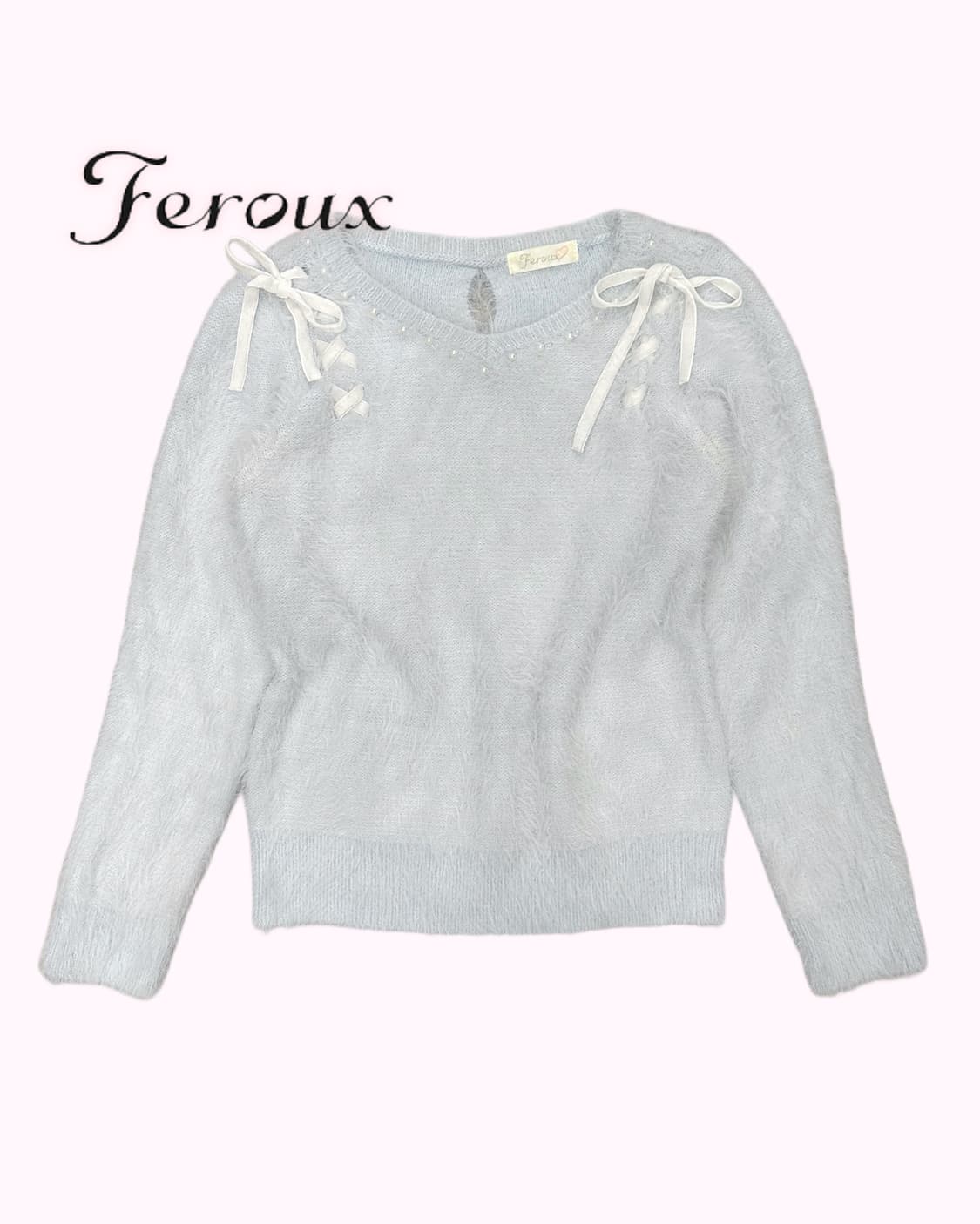 FEROUX fluffy blue ribbon knit 상품이미지1