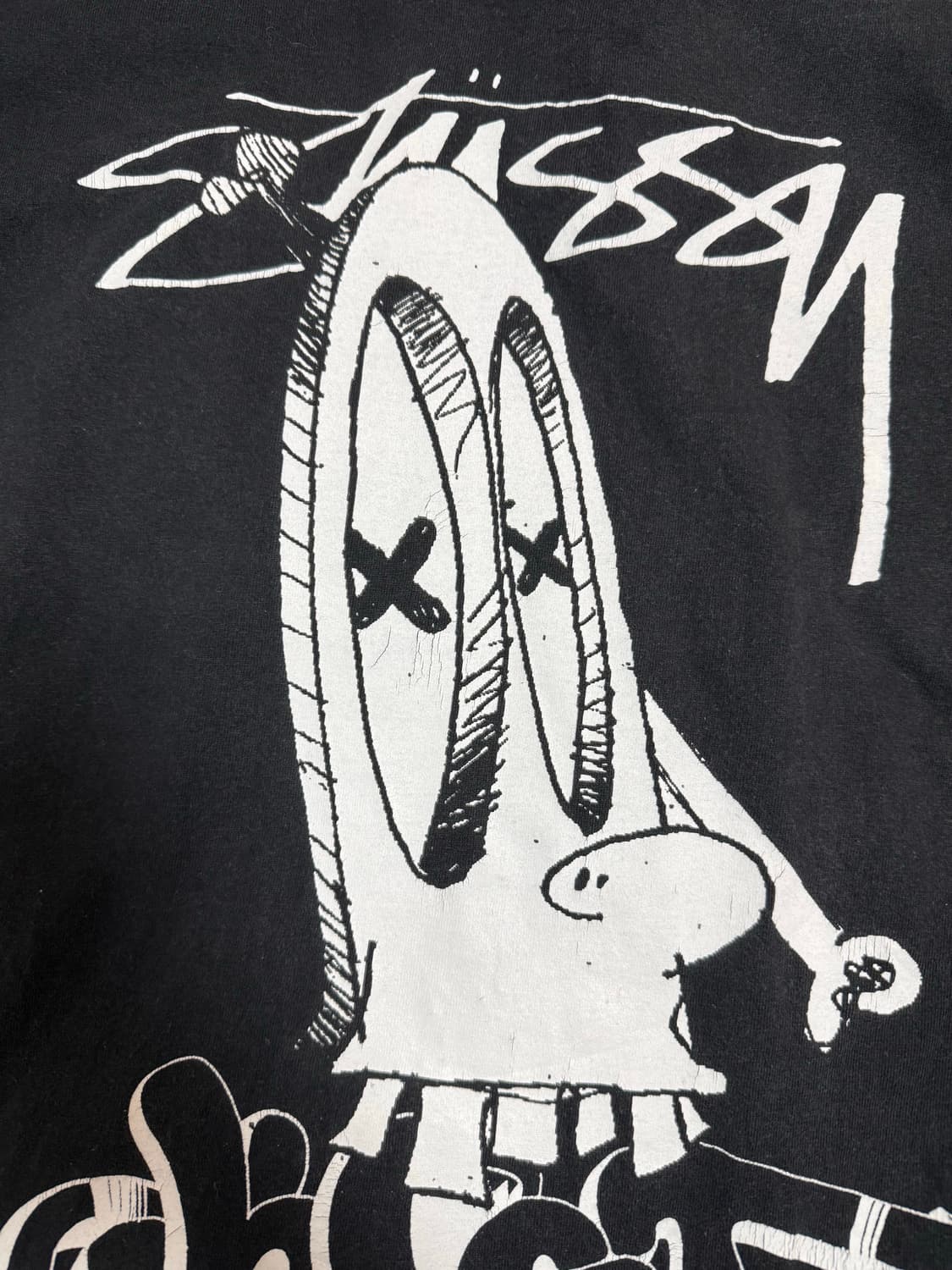 스투시 X 고스트 프린팅 반팔 블랙 상품이미지4