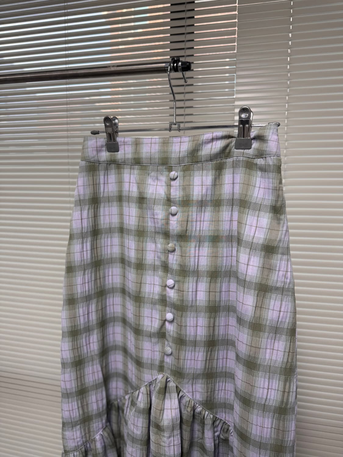 earth 라벤더 체크 스커트 상품이미지2