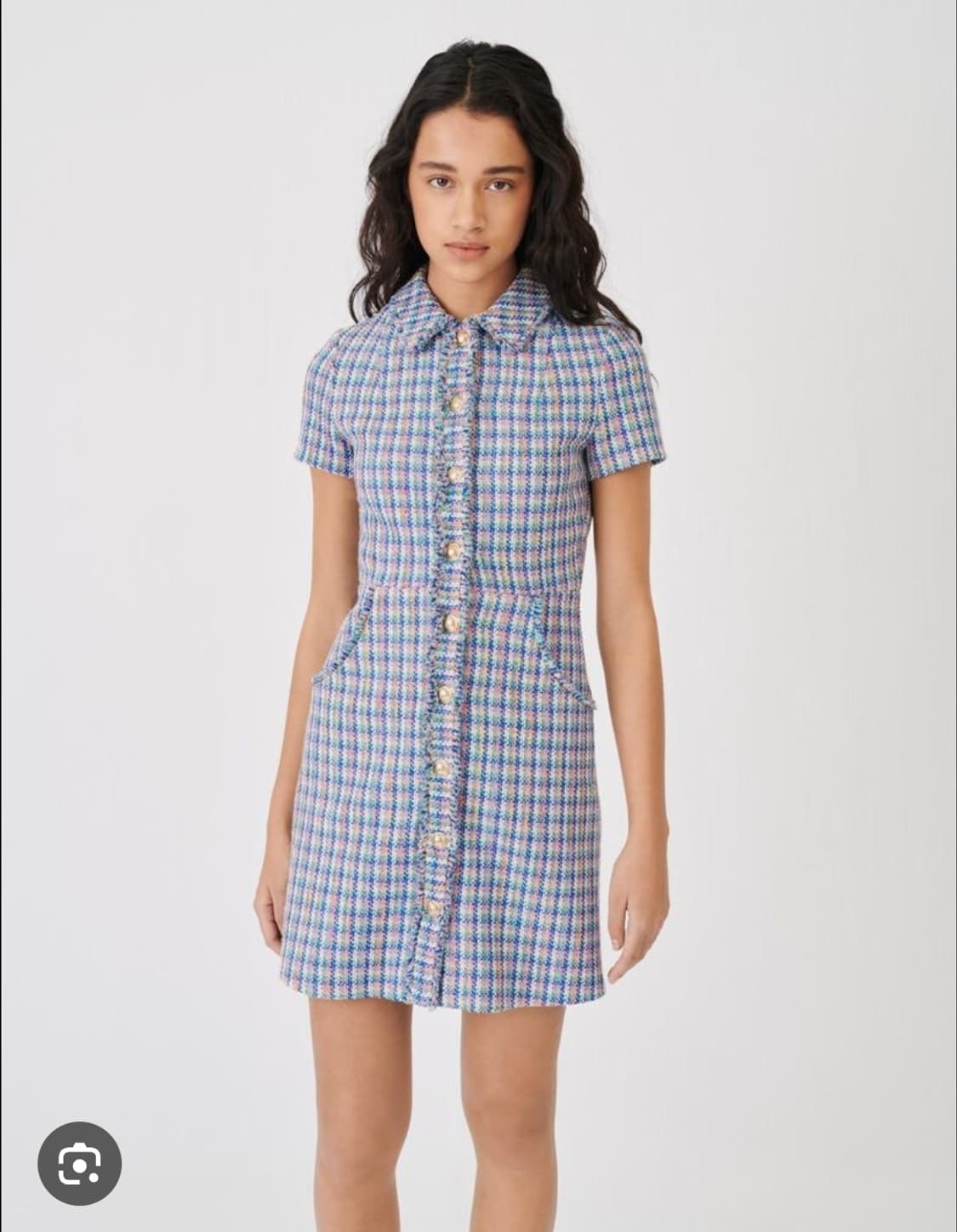 마쥬 MAJE  멀티 컬러 트위드 반팔 원피스 36사이즈 상품이미지1