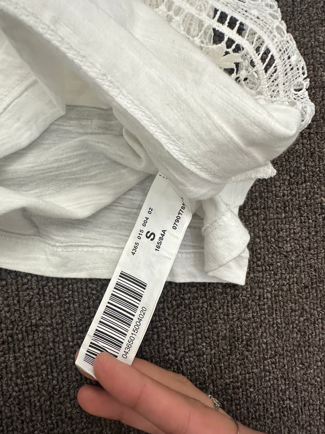 S)Japanese vintage 여성 펀칭 레이스 화이트 나시 상품이미지5