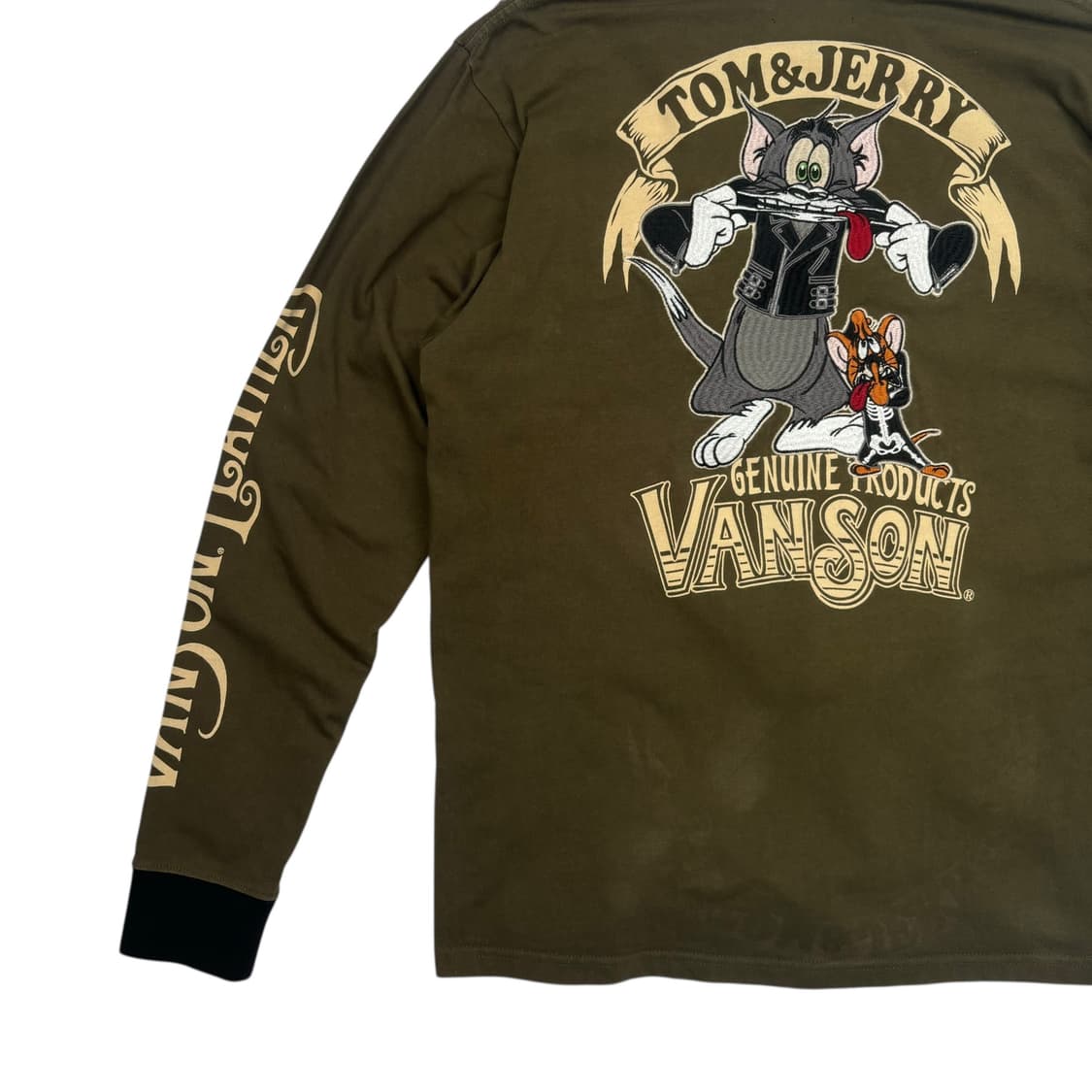 밴슨 레더 톰과제리 자수 카키 롱슬리브 M 상품이미지6