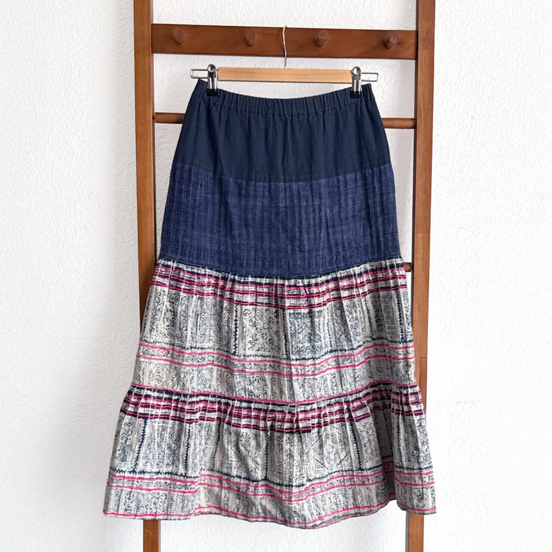 인디고 에스닉 티어드 스커트 상품이미지1