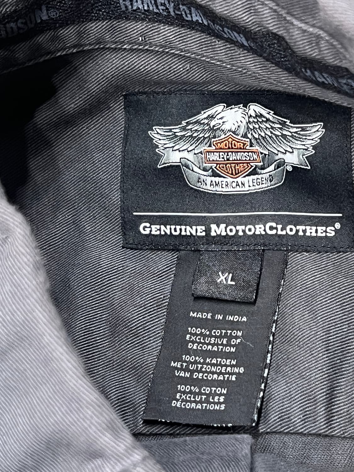 할리데이비슨 지 스컬 코튼 셔츠 XL 상품이미지5