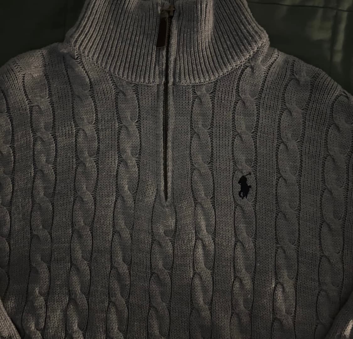 폴로 케이블 니트 반집업 상품이미지3