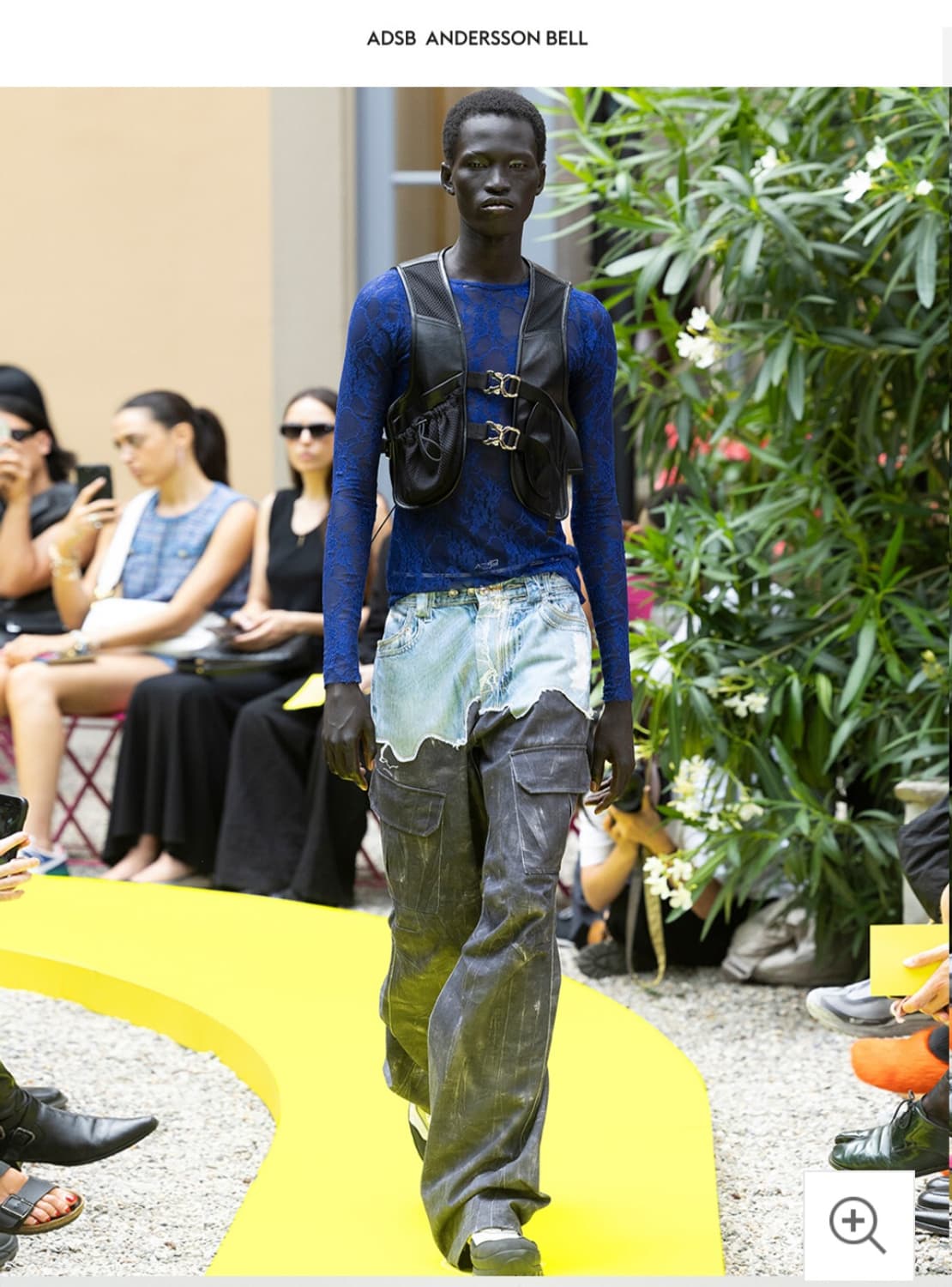 앤더슨벨  포우데님 스크래치 레더  프린티드 카고 팬츠 상품이미지2