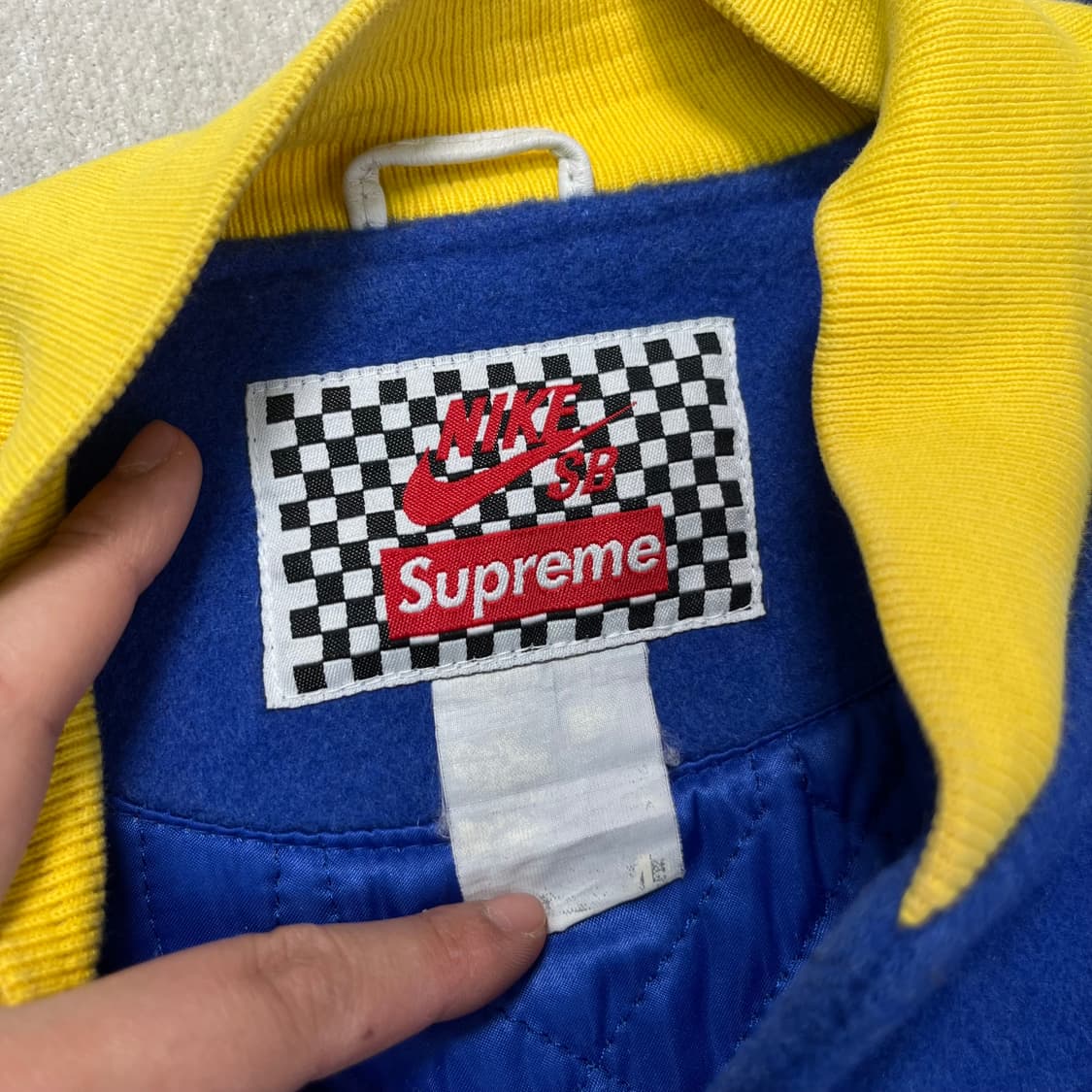 100 나이키 X 슈프림 스타장 슈나장 블루 2007 바시티 자켓 상품이미지4