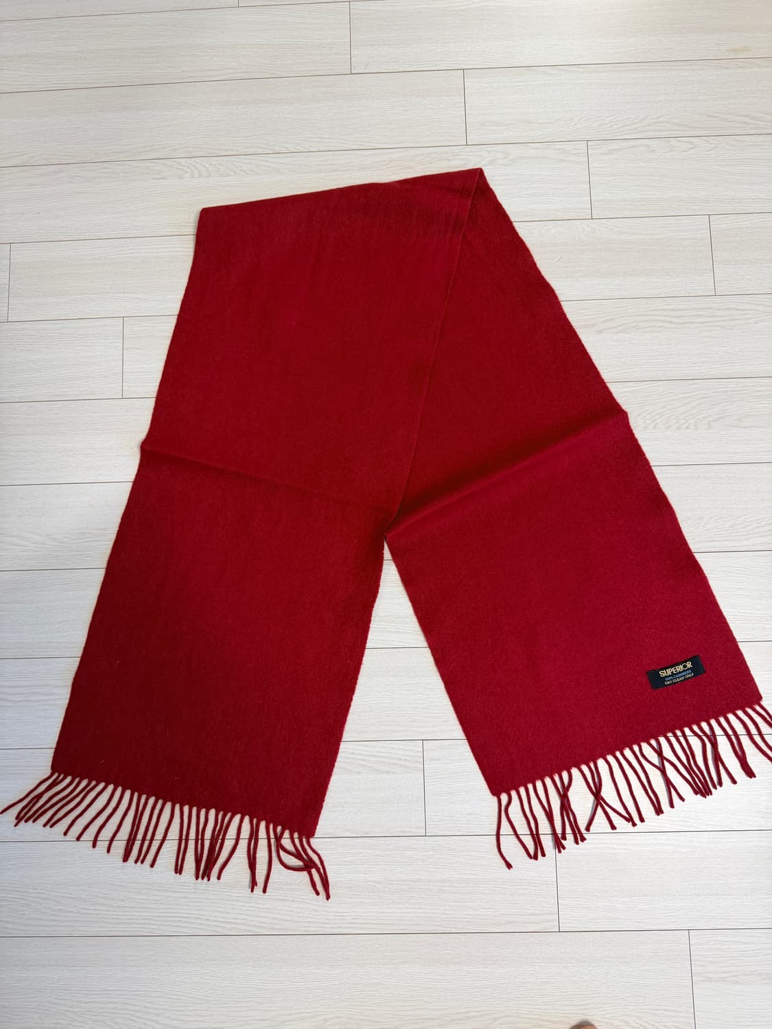 슈페리어 캐시미어 머플러 레드 상품이미지3