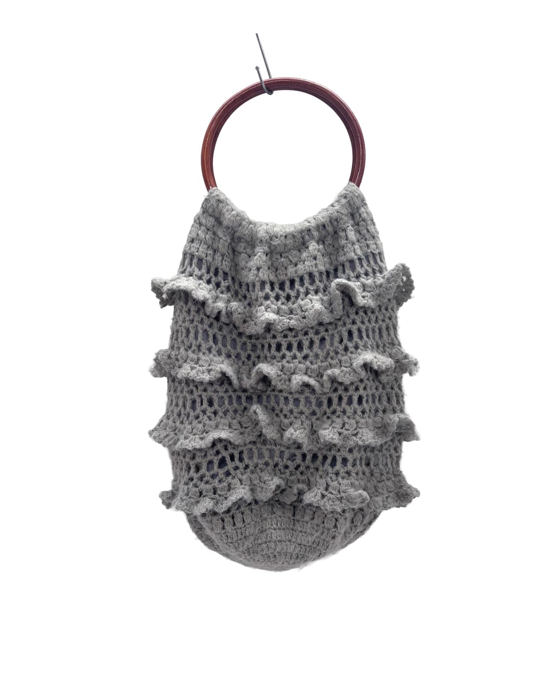 그레이 캉캉 프릴 니트 우디링 백 상품이미지1