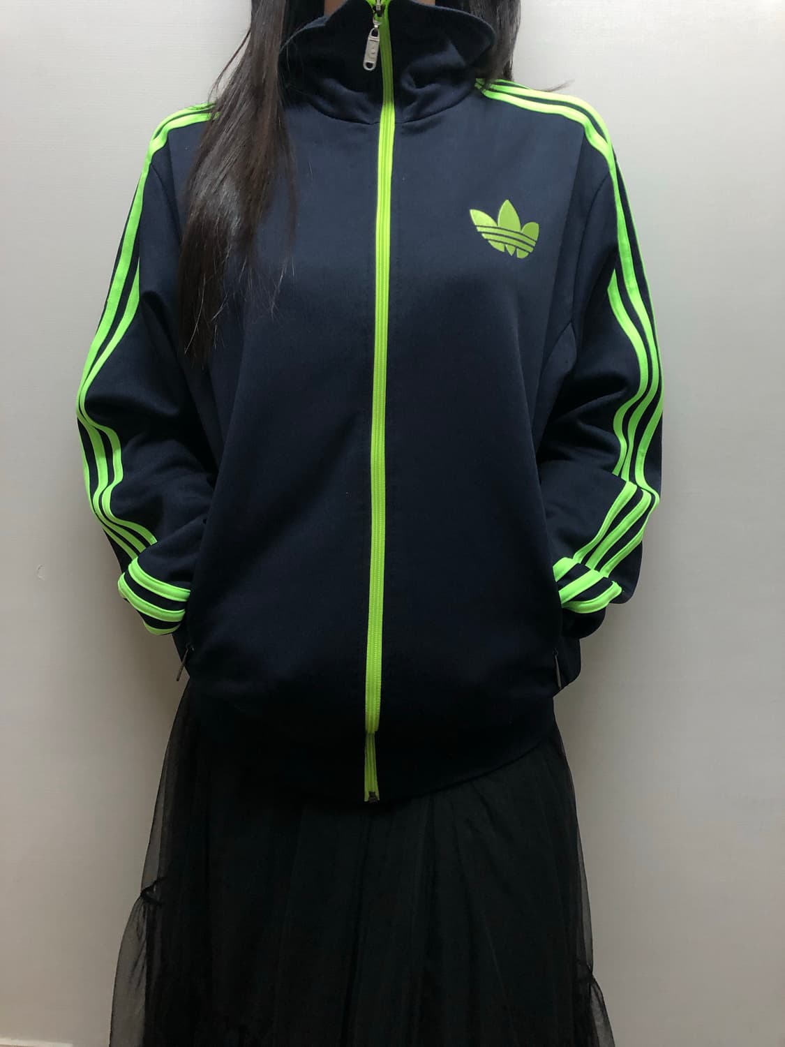 빈티지 아디다스 네이비 그린 파이어버드 져지 상품이미지4