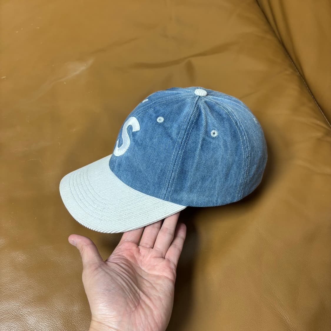 Supreme 슈프림 워시드 투톤 데님 S로고 6패널 볼캡 모자 상품이미지4