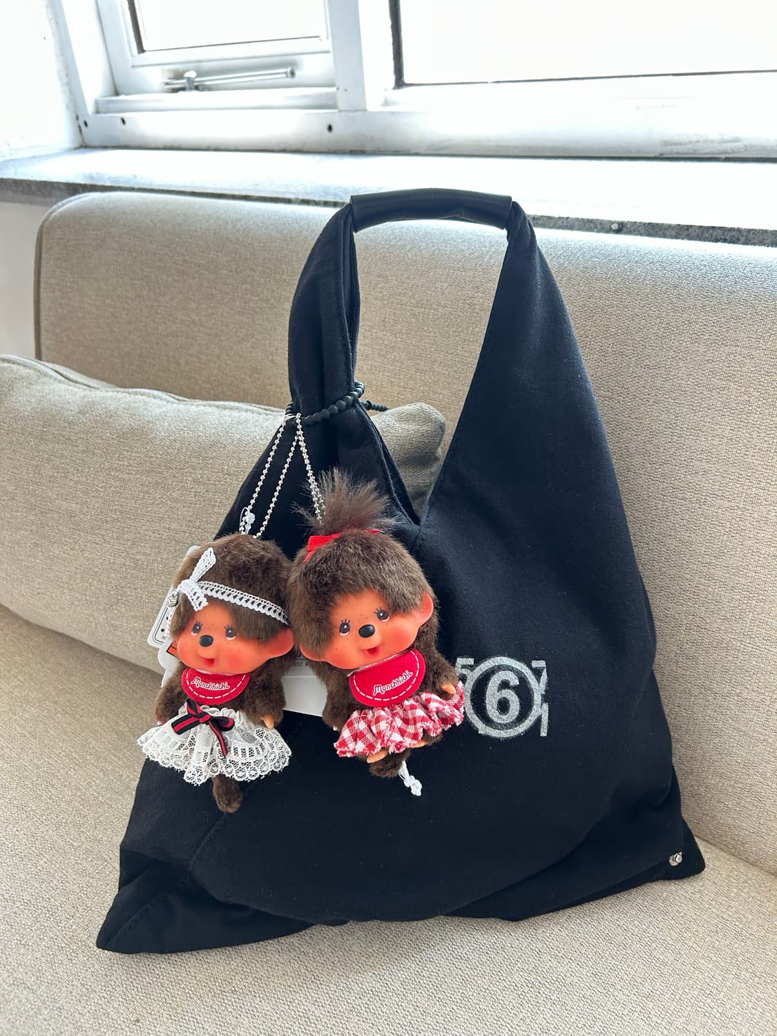 👚커스텀 ✂️🦧 몬치치 인형 오리지널 대두 미니 키링(레드 체크 상품이미지4