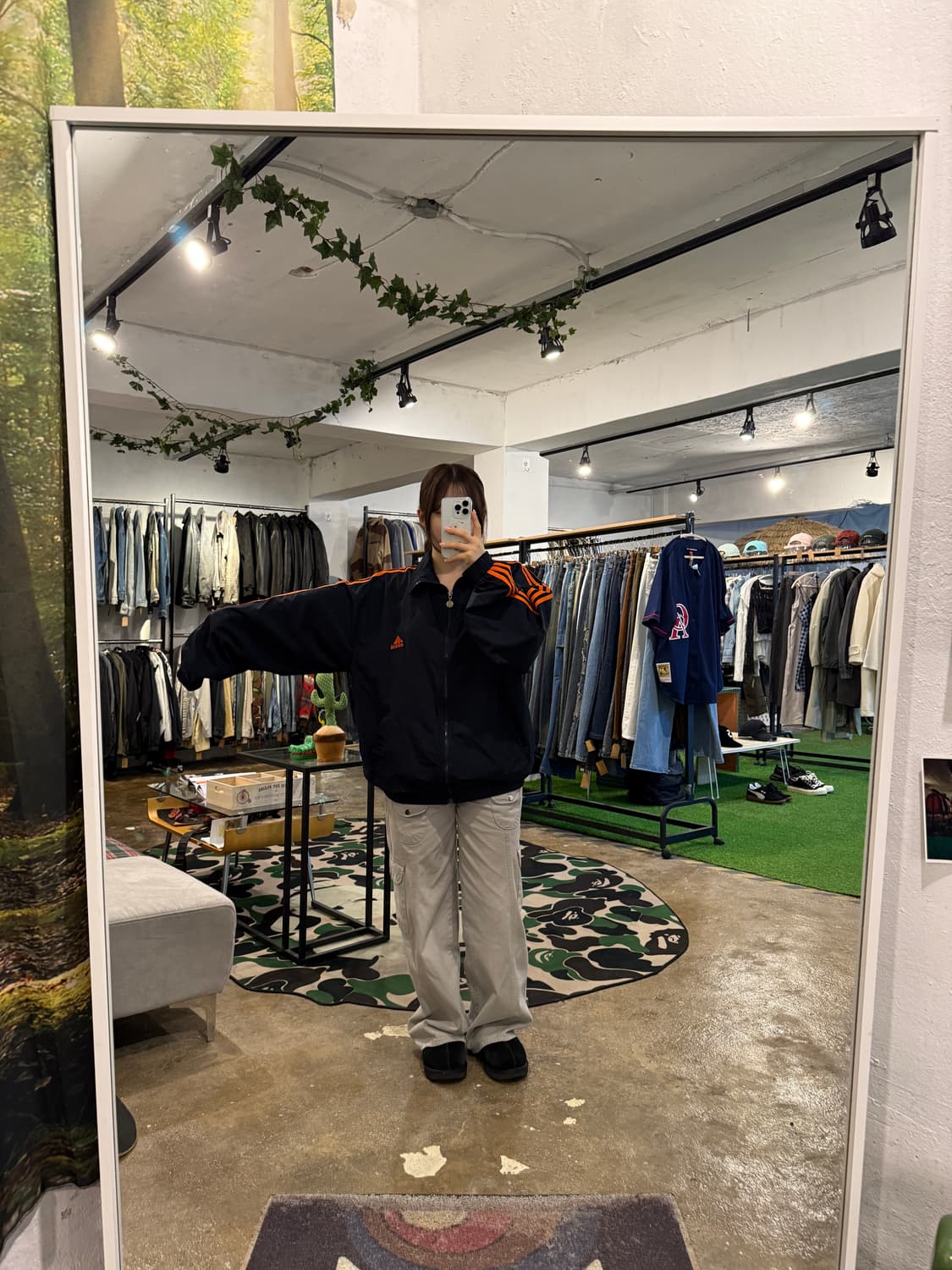 아디다스 올드스쿨 바람막이 네이비/오렌지 상품이미지5