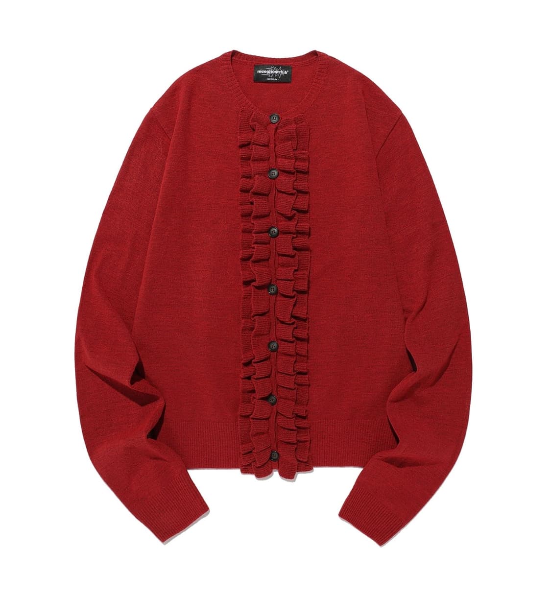 niceghostclub frill knit cardigan (red) 상품이미지1