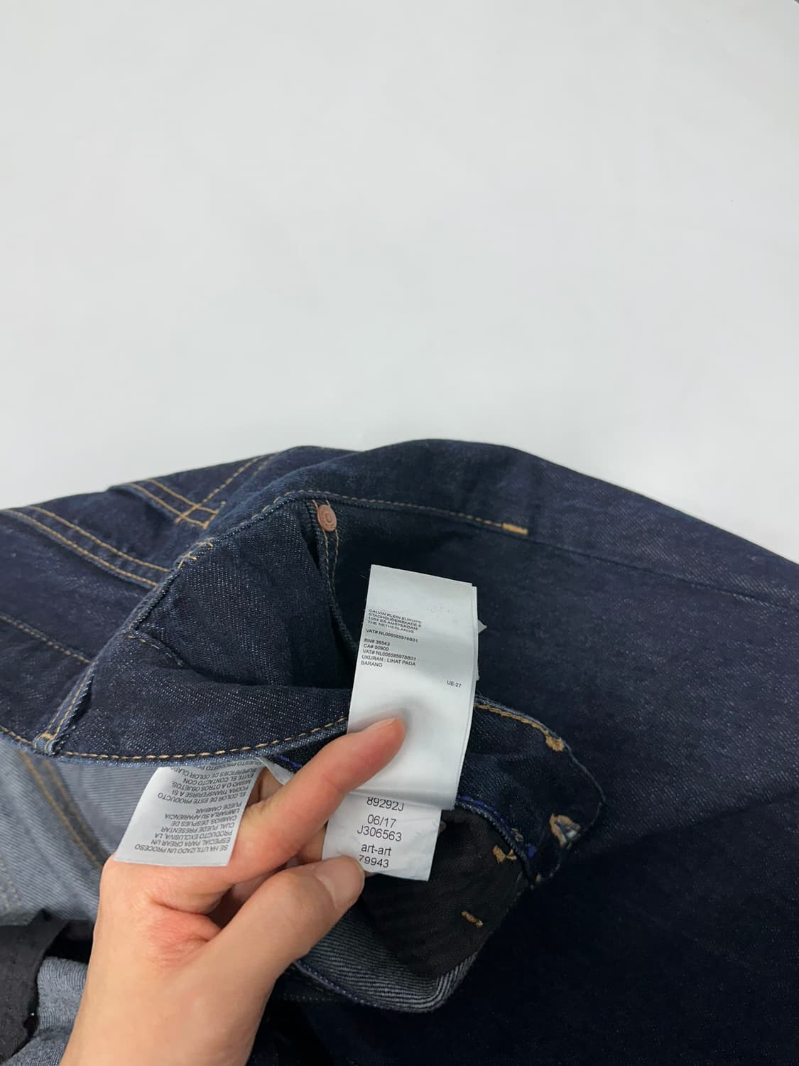 캘빈클라인 스트레이트 테이퍼드 데님 팬츠 진청바지 상품이미지10