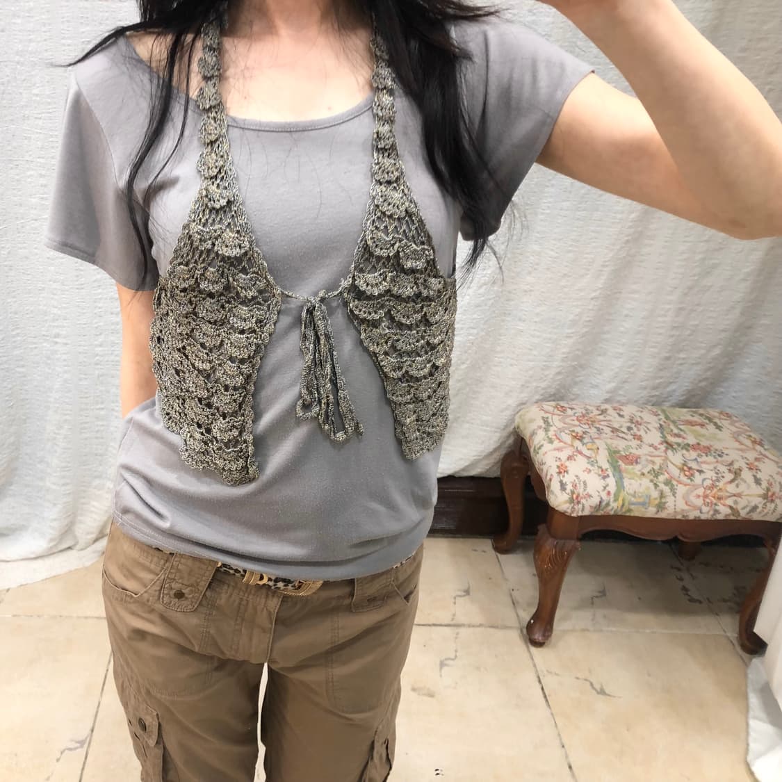 Crochet halter top 상품이미지1