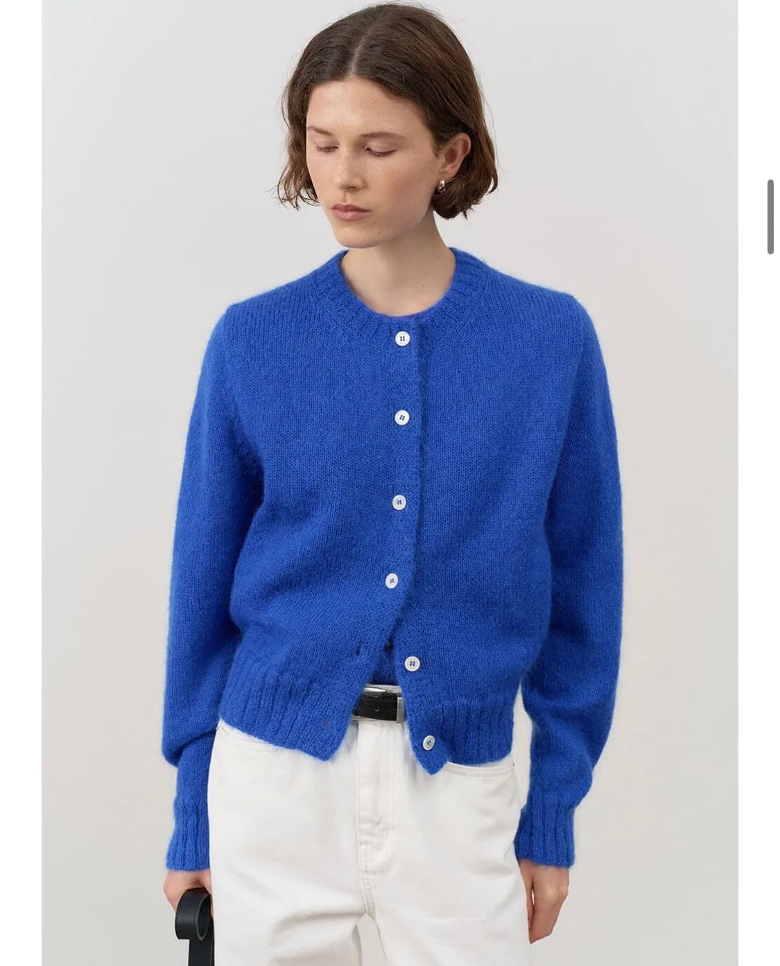 [Dunst]유니섹스 키드-모헤어 크루넥 니트 가디건_블루(M size) 상품이미지3