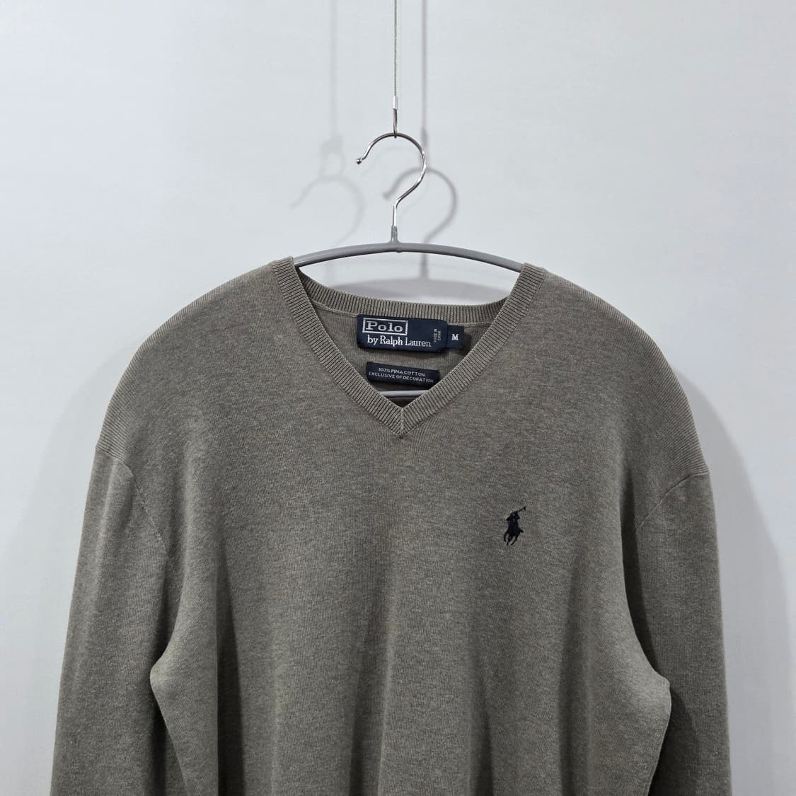 폴로랄프로렌 우먼 피마코튼 브이넥 니트 M 상품이미지2