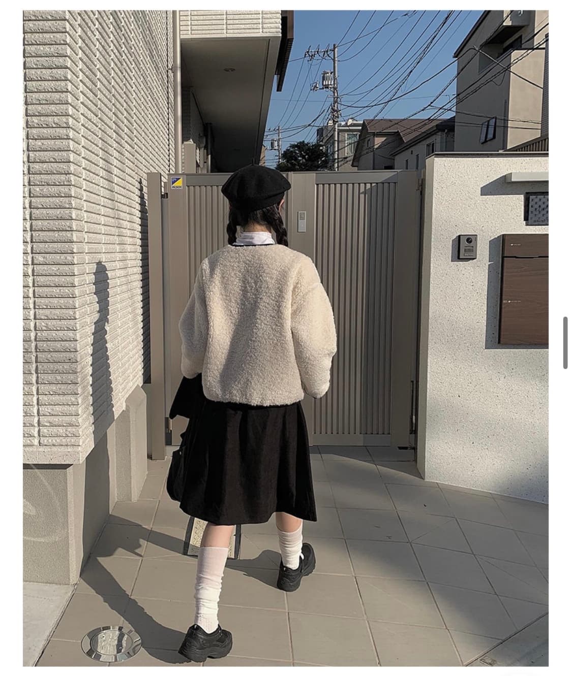 스웨이드 미디 핀턱 스커트 치마 상품이미지2