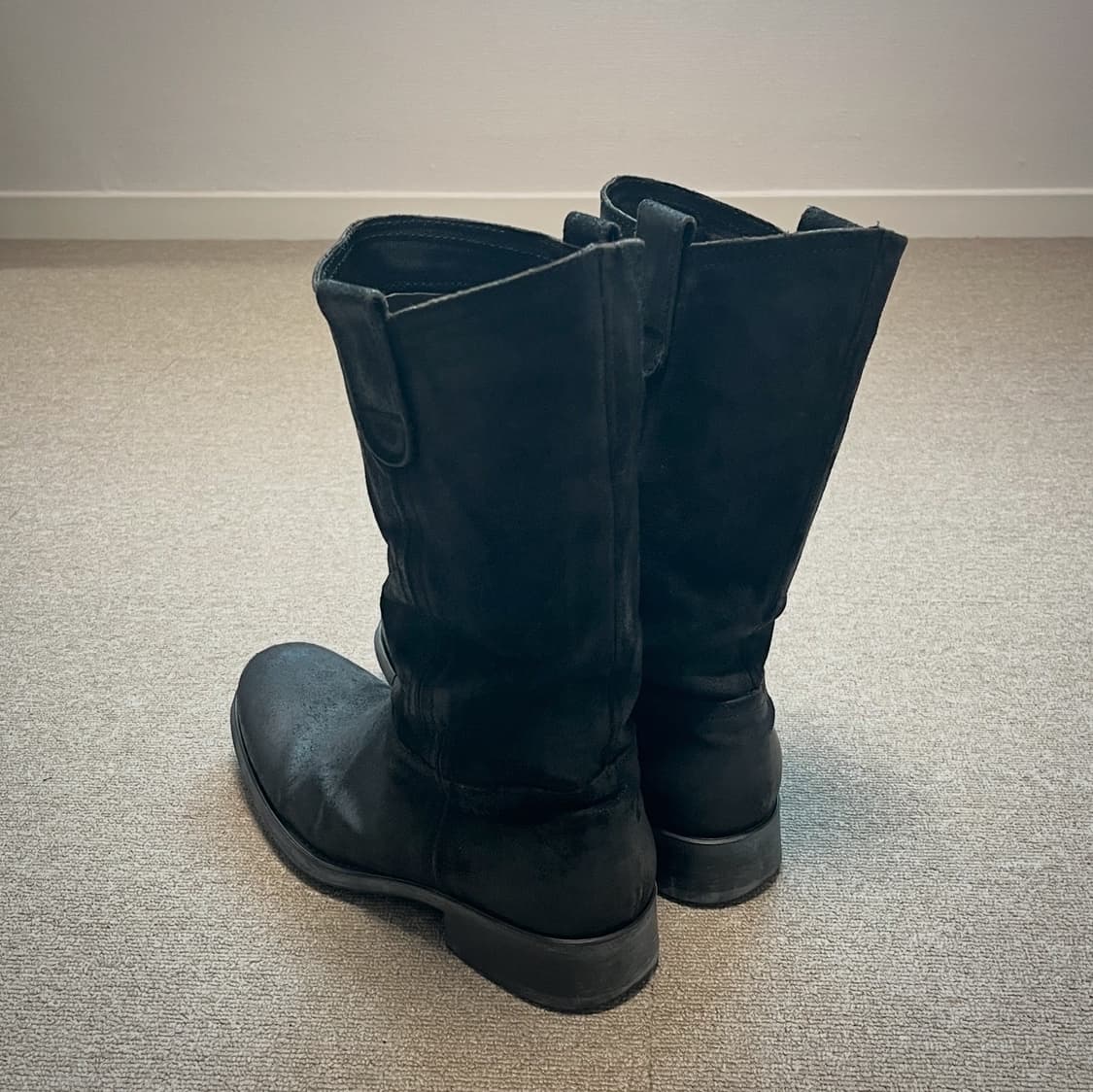 보에모스 블랙 레더 웨스턴 부츠 상품이미지3