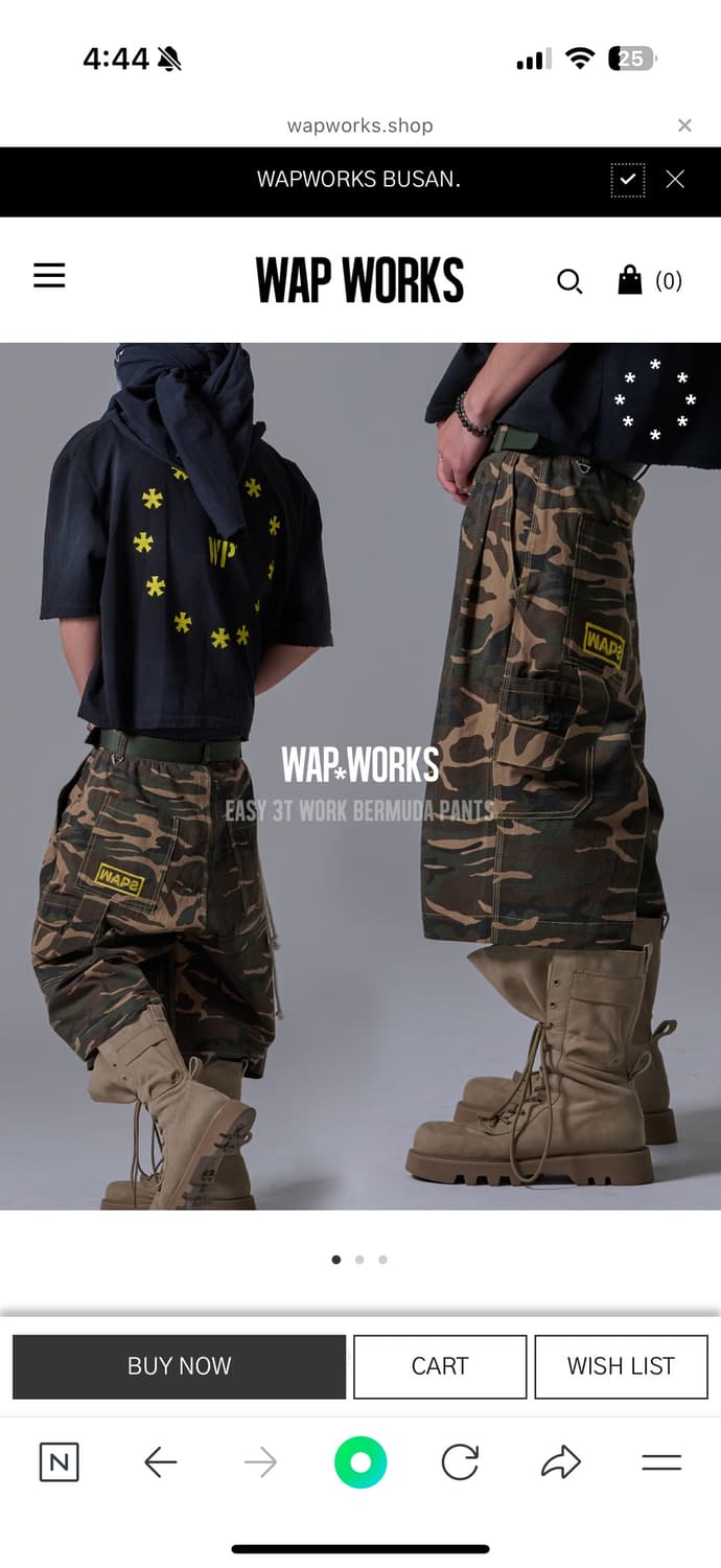 [OS] wapworks 카모 버뮤다팬츠 상품이미지1