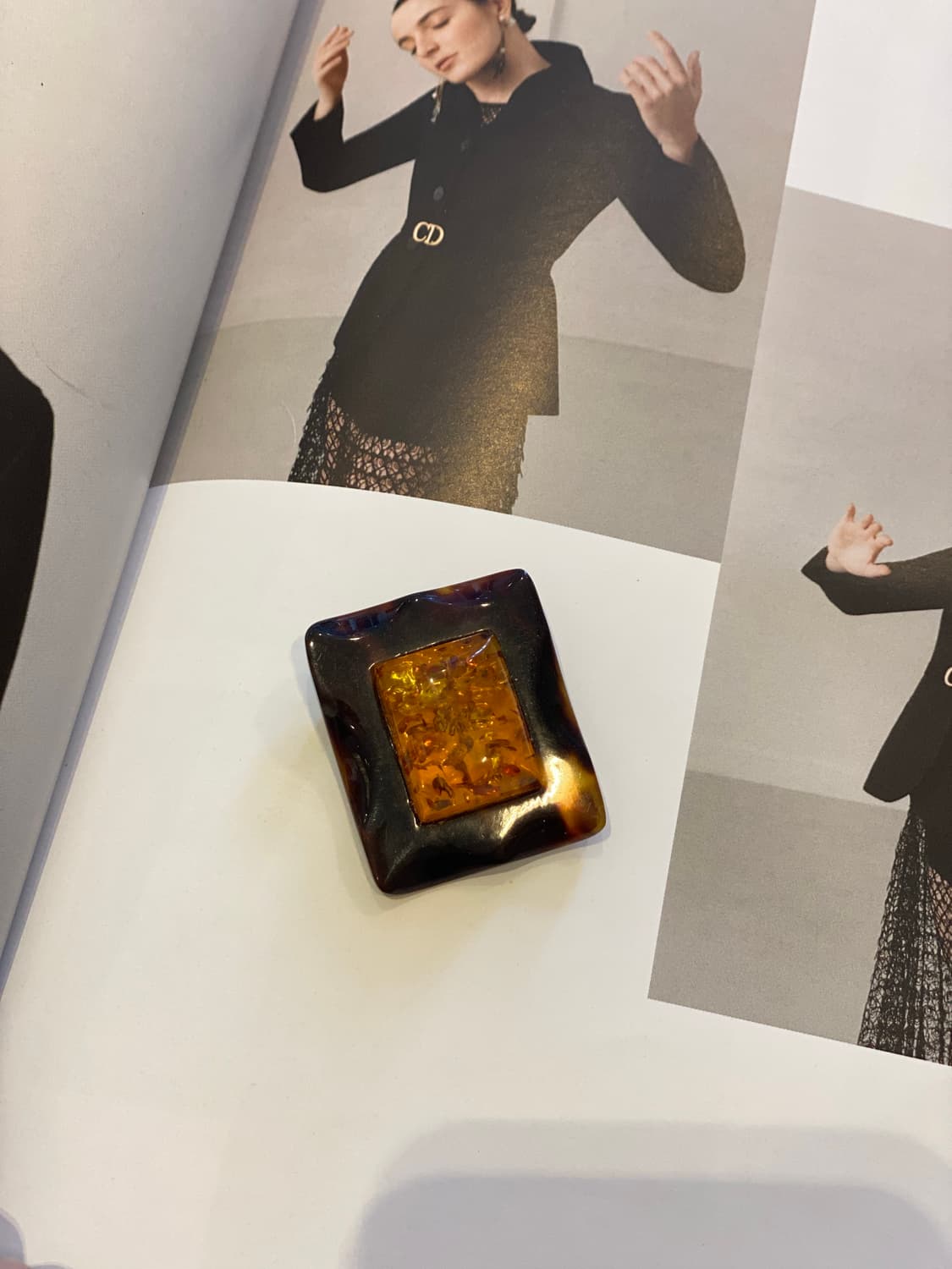 천연 호박 브로치 빈티지 주얼리 상품이미지2