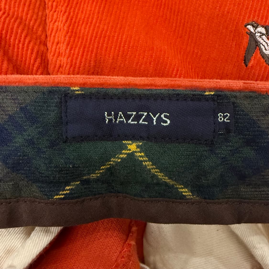 헤지스 오렌지 코듀로이 자수 팬츠 p2004 상품이미지5