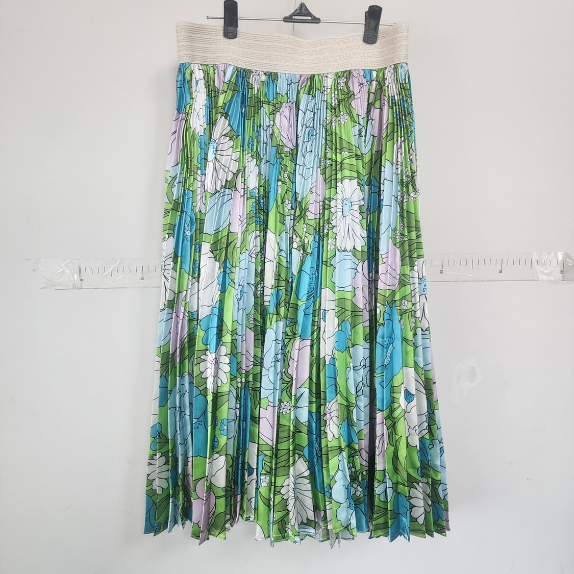 발렌디자인 플라워 패턴 플리츠 롱 스커트 상품이미지1