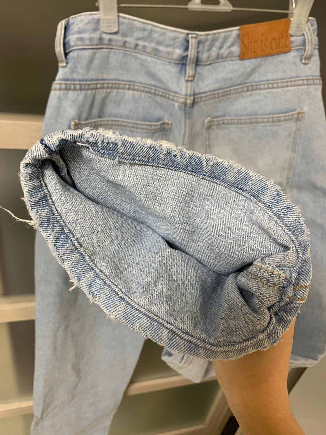 쉬이즈큐트 버디 데님 라이트블루 1사이즈 (기장수선) 상품이미지9