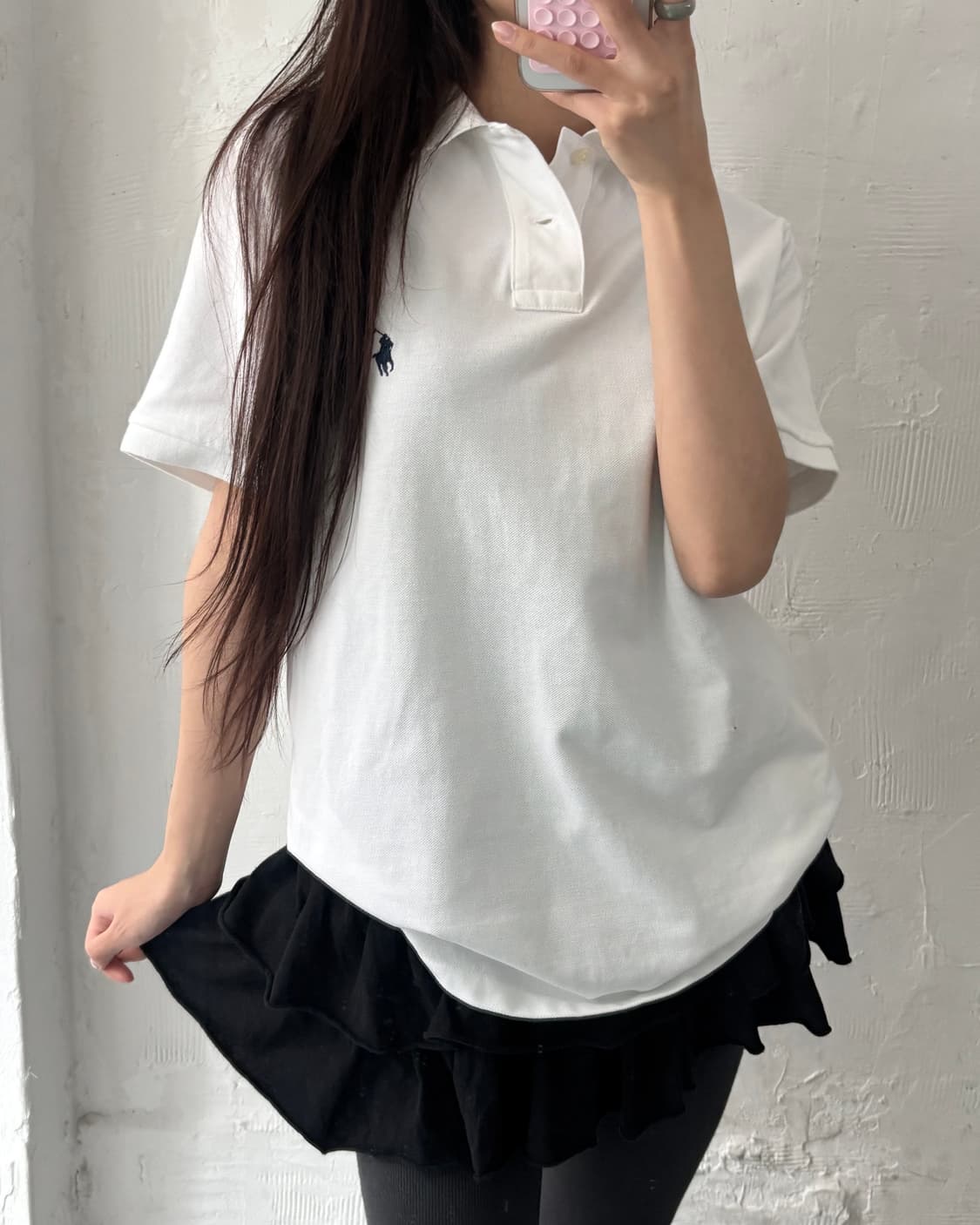 Polo 폴로 랄프로렌 신형 화이트 코튼 PK 카라티셔츠  상품이미지7