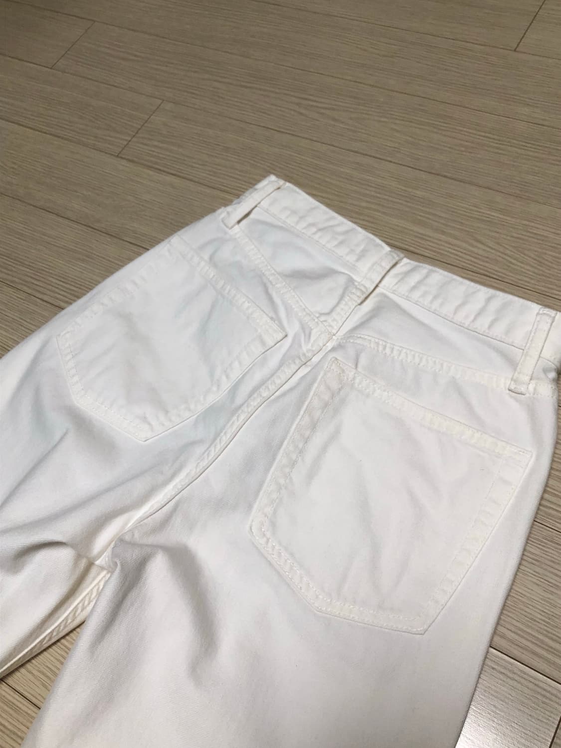 미착용 25 유니클로 스트레이트핏 코튼팬츠 일자 면바지 아이보리 상품이미지7