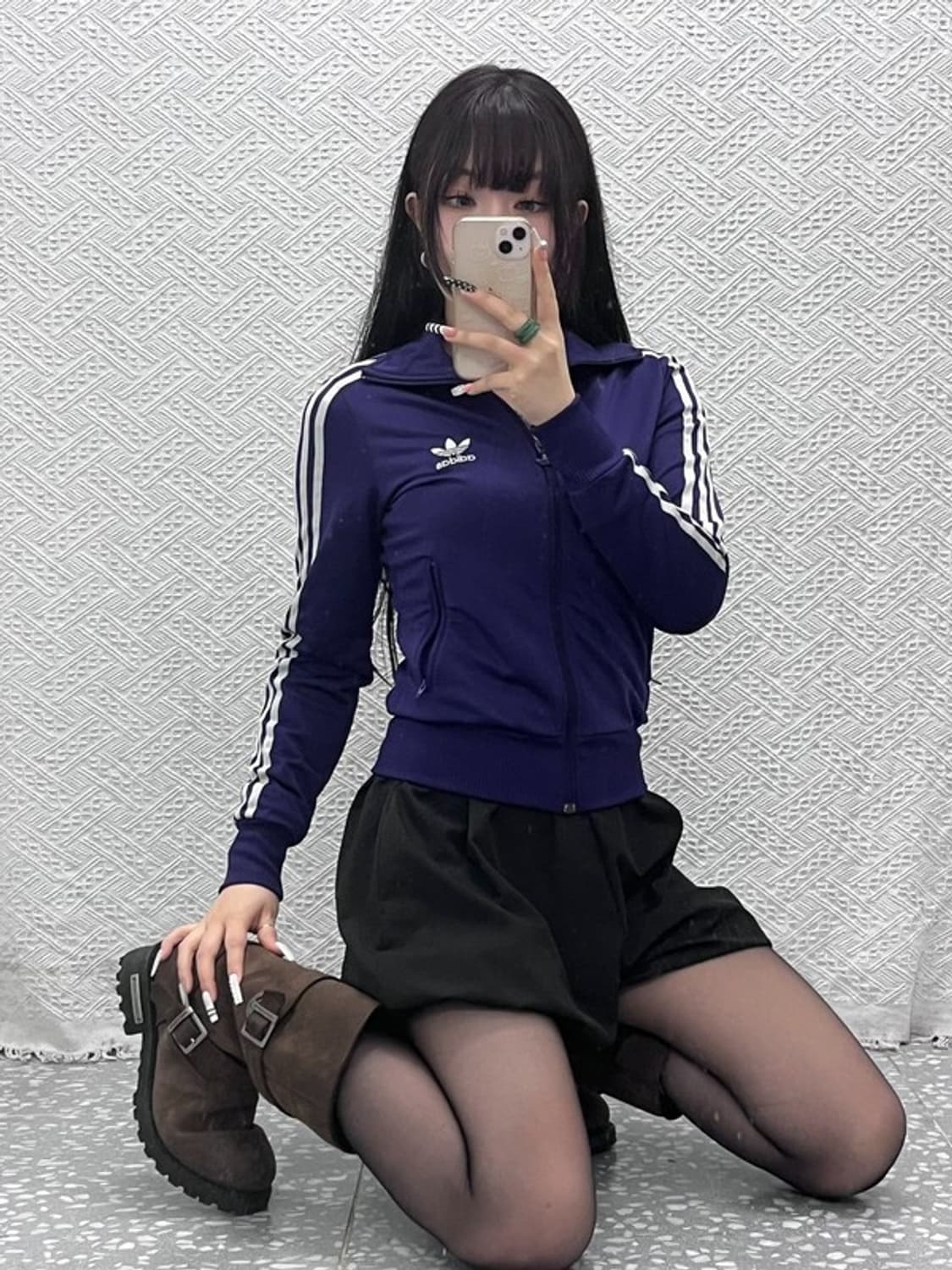 아디다스 빈티지 파이어버드 딱붙핏 딥퍼플 져지 집업 85 C10658 상품이미지1