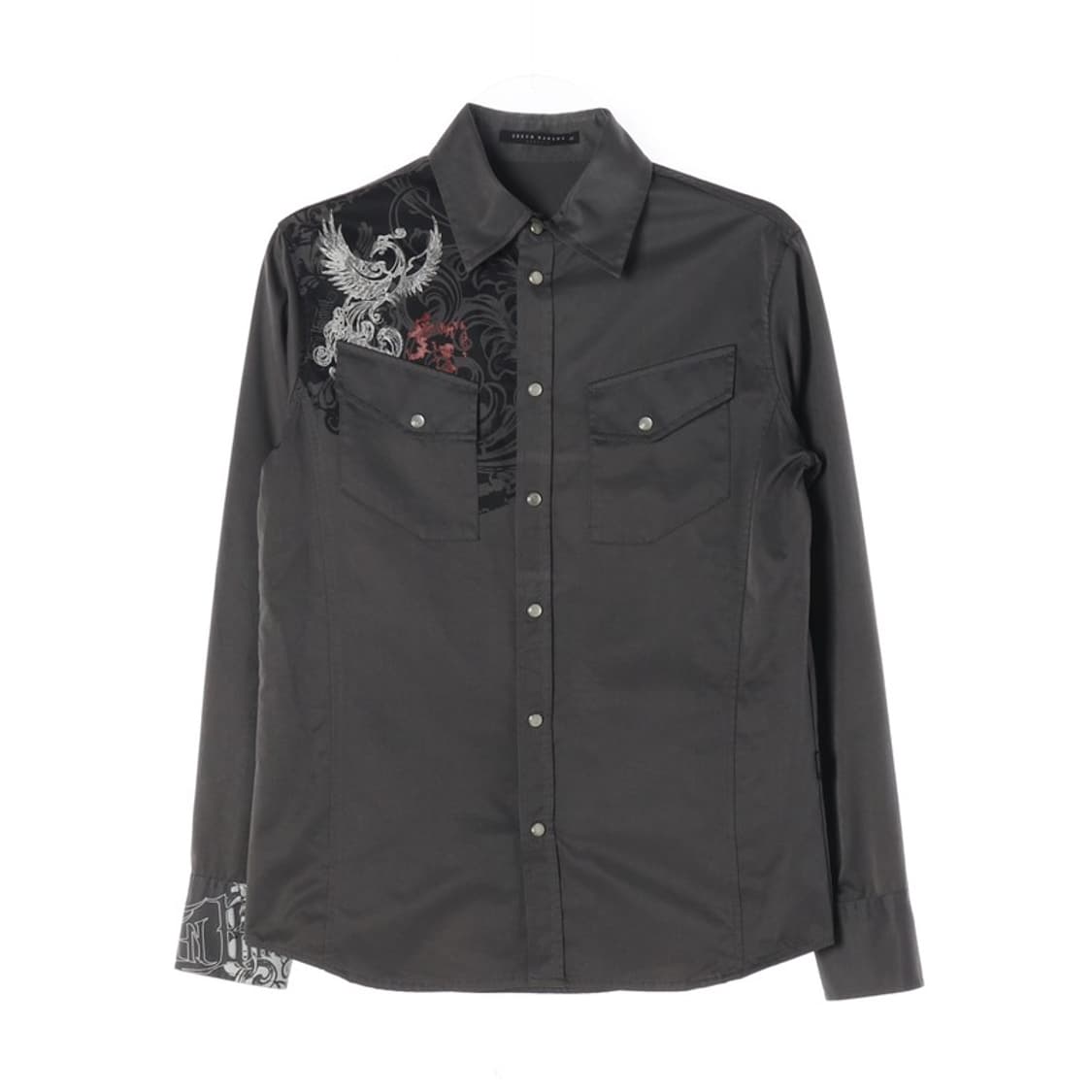 그린바나나 다크그레이 드래곤 자수 웨스턴 셔츠 상품이미지1